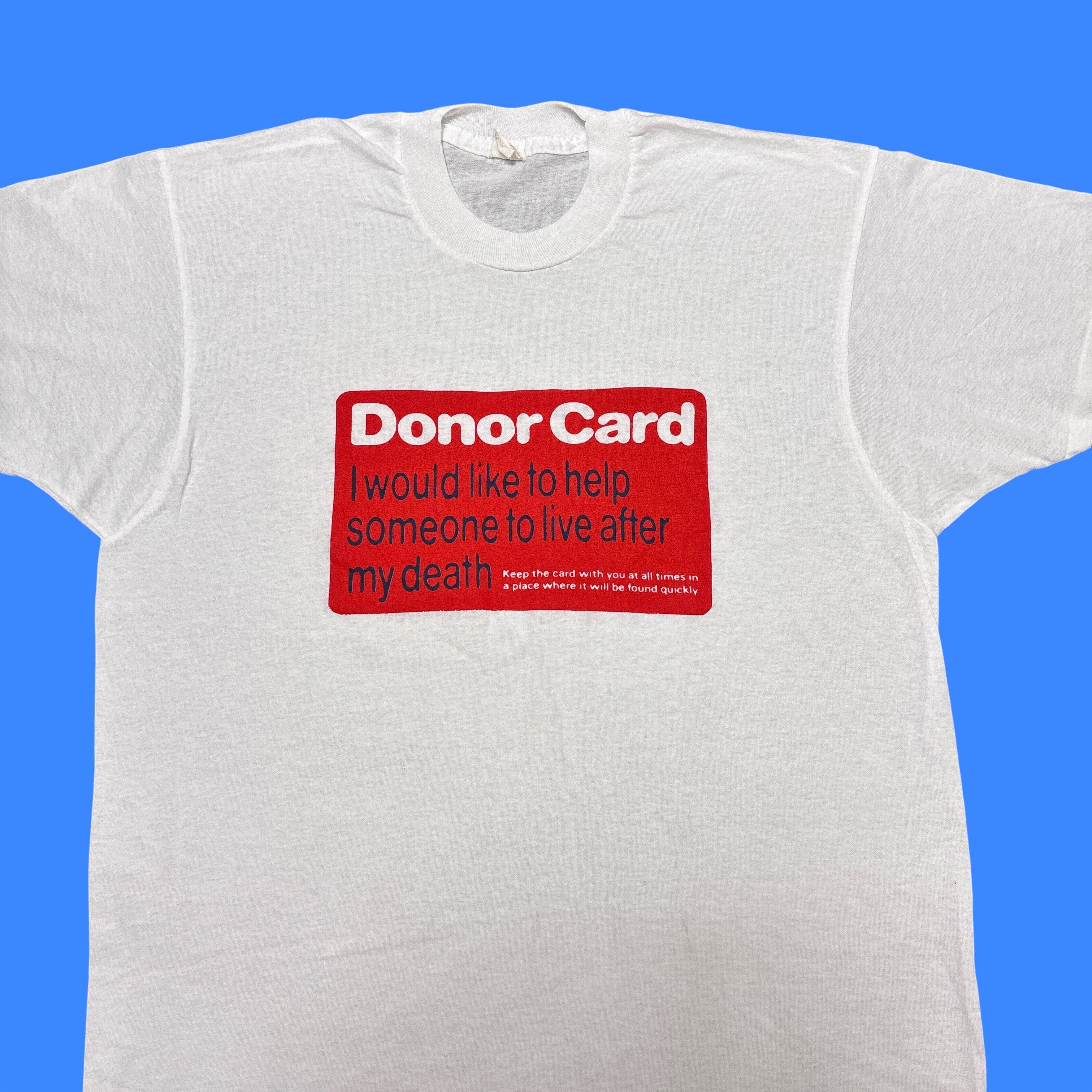 Vintage Vintage 80s T Shirt Single Stitch Screen Stars Blood Donor Size US L / EU 52-54 / 3 - 2 Thumbnail