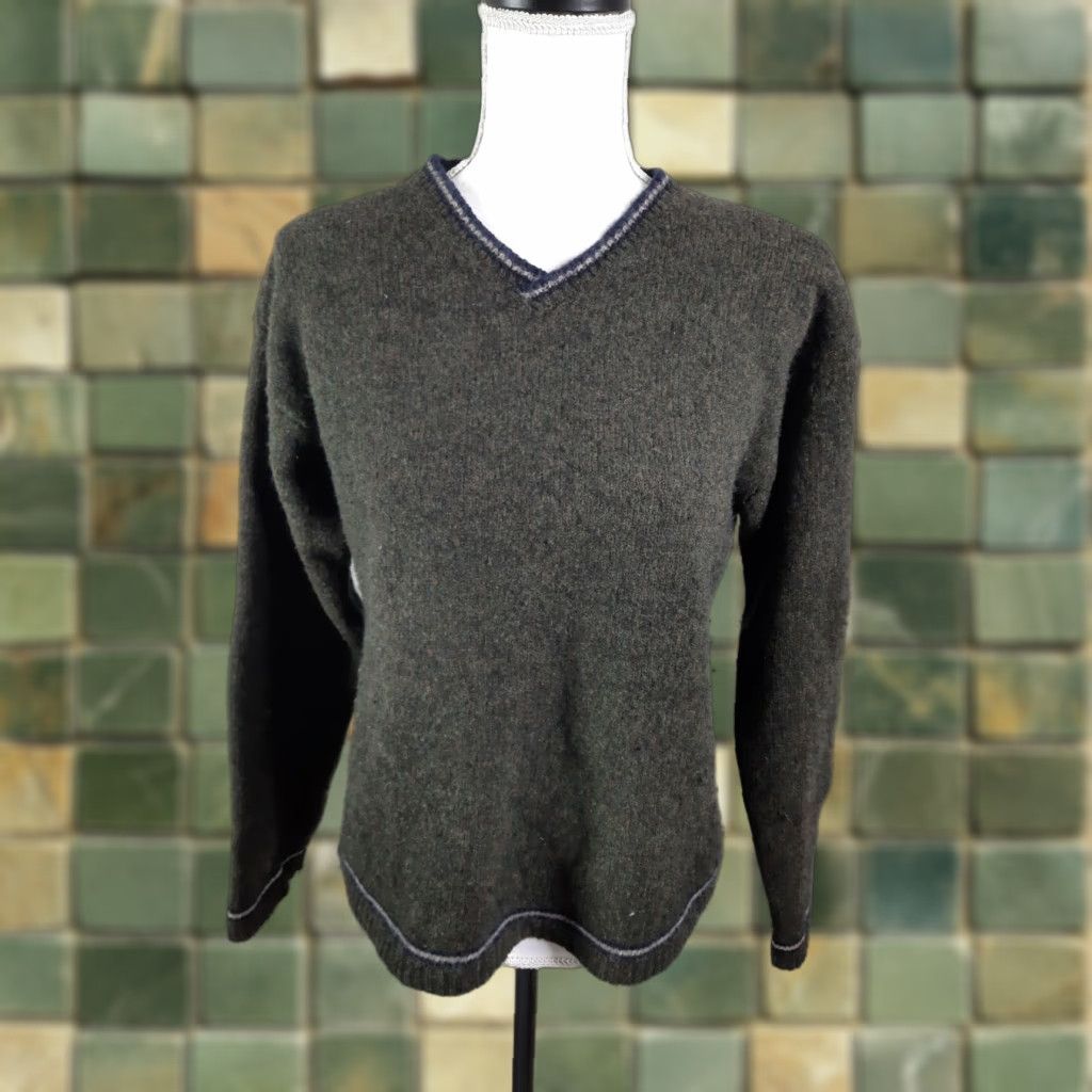American Eagle Outfitters VINTAGE American Eagle Outfitters Wool Blend V-Neck Sweater Women Small S3C (Green) Wool Blend Logo Pullover Knit 90s Casual Mens? Size S / US 4 / IT 40 - 1 Thumbnail