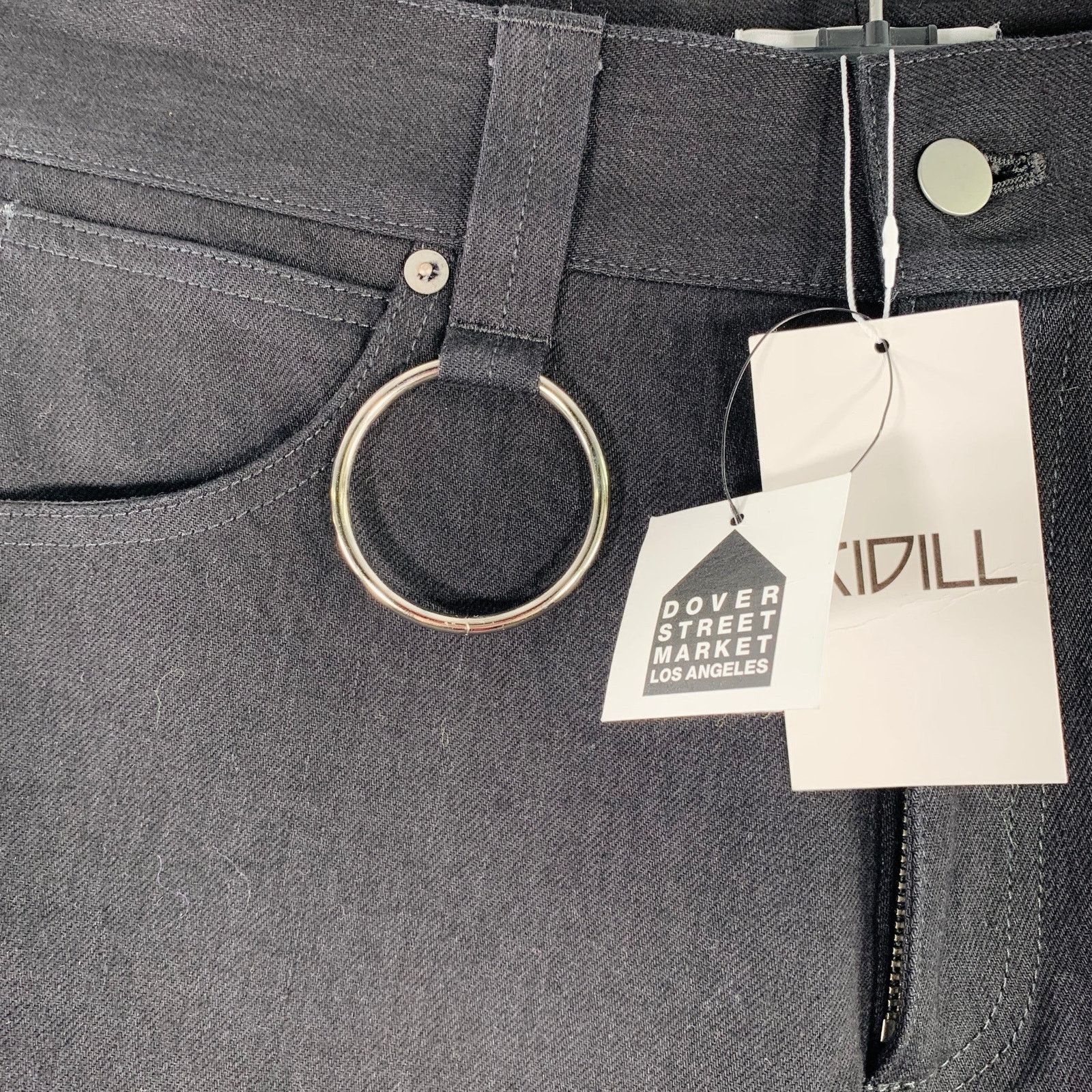 KIDILL Black Yellow Mixed Fabrics Cotton Slim Tapered Zip Fly Jeans Size US 28 / EU 44 - 2 Thumbnail