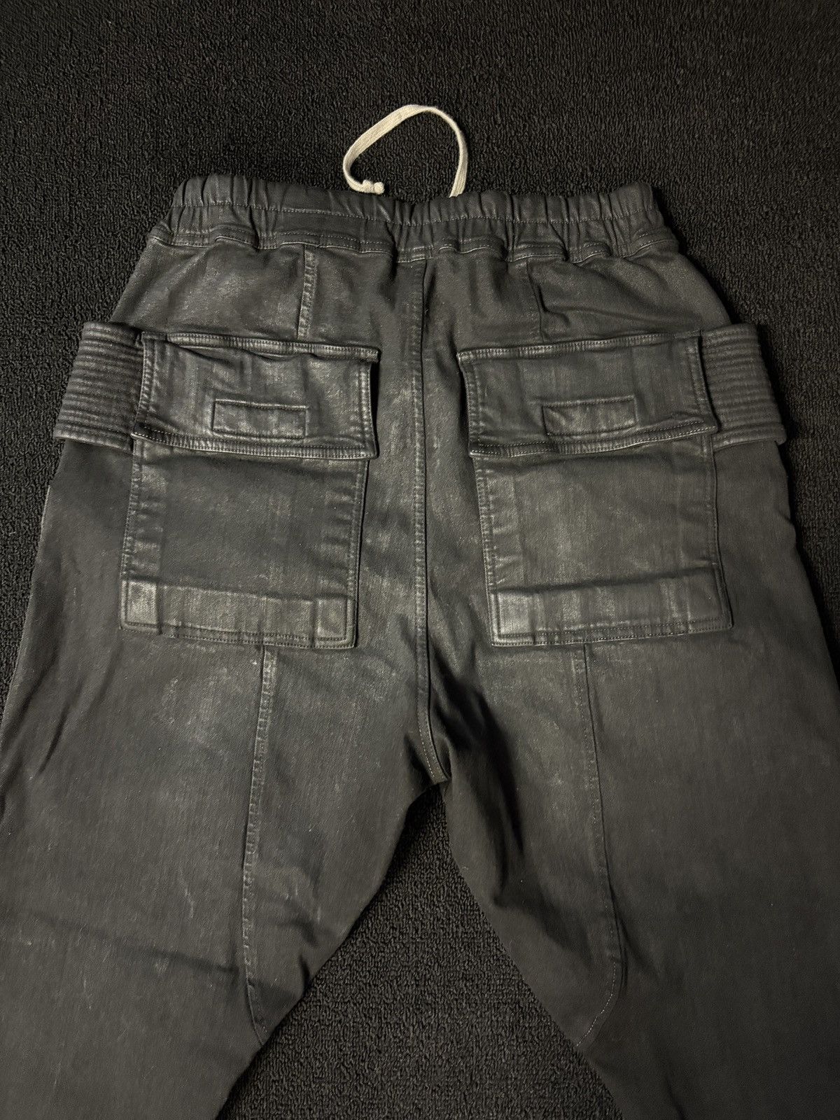 Rick Owens Rick Owens Black Wax Creatch Cargo Denim Pants Size US 32 / EU 48 - 4 Thumbnail