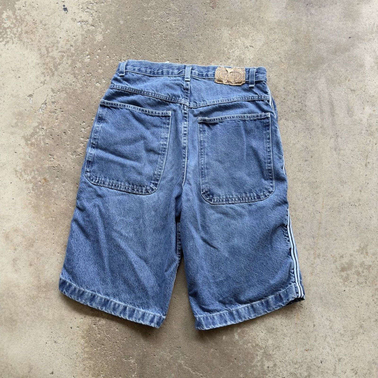 Vintage Y2K Utility Baggy Skater Track Jean Shorts ERD Grunge JNCO Size US 31 - 2 Thumbnail