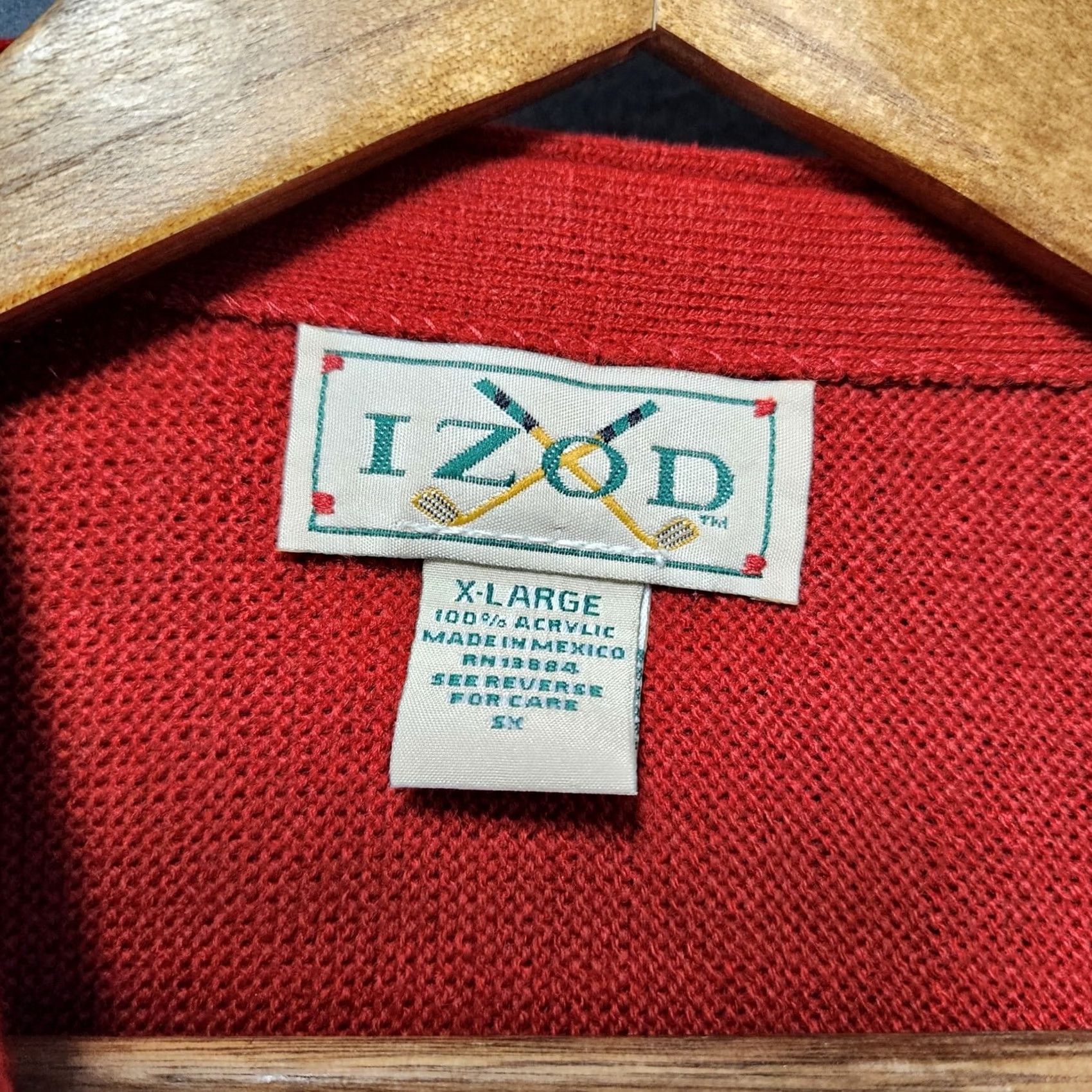 Izod VINTAGE Izod Golf Cardigan Sweater XL Men Red Acrylic V-Neck Long Sleeve 90s Y2k Bricks Red Sweater Mens Size US XL / EU 56 / 4 - 3 Thumbnail