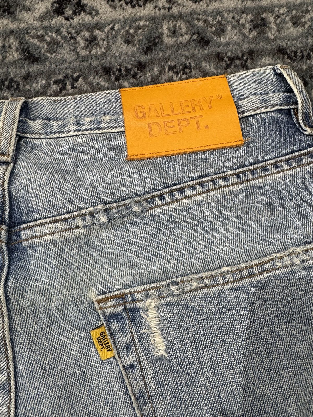 Gallery Dept. Gallery Dept. Flared Distressed Leather Paneled Denim Size US 33 - 8 Thumbnail