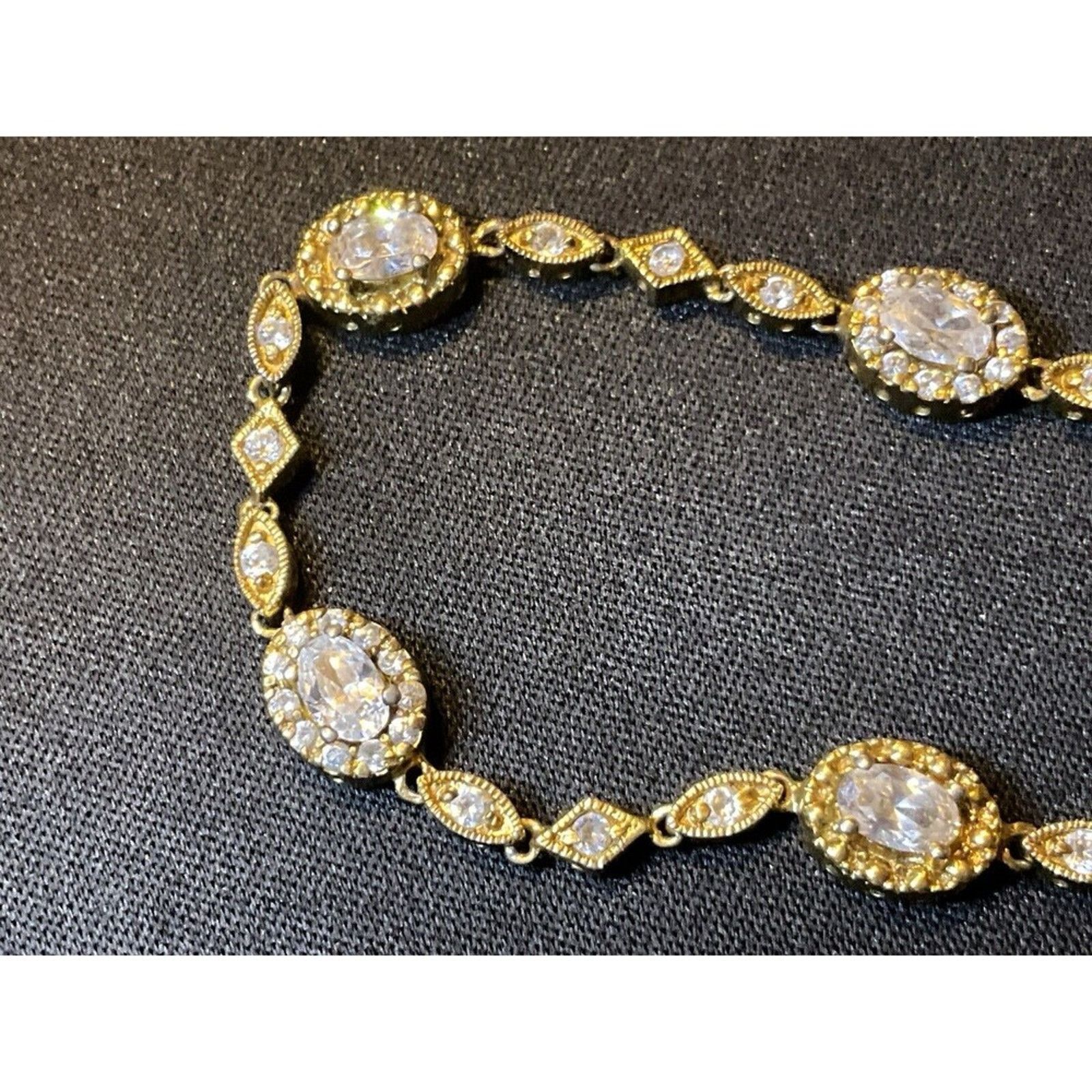 Other 925 Sterling Silver Vermeil Tennis Bracelet Size 6.75 Size ONE SIZE - 5 Thumbnail