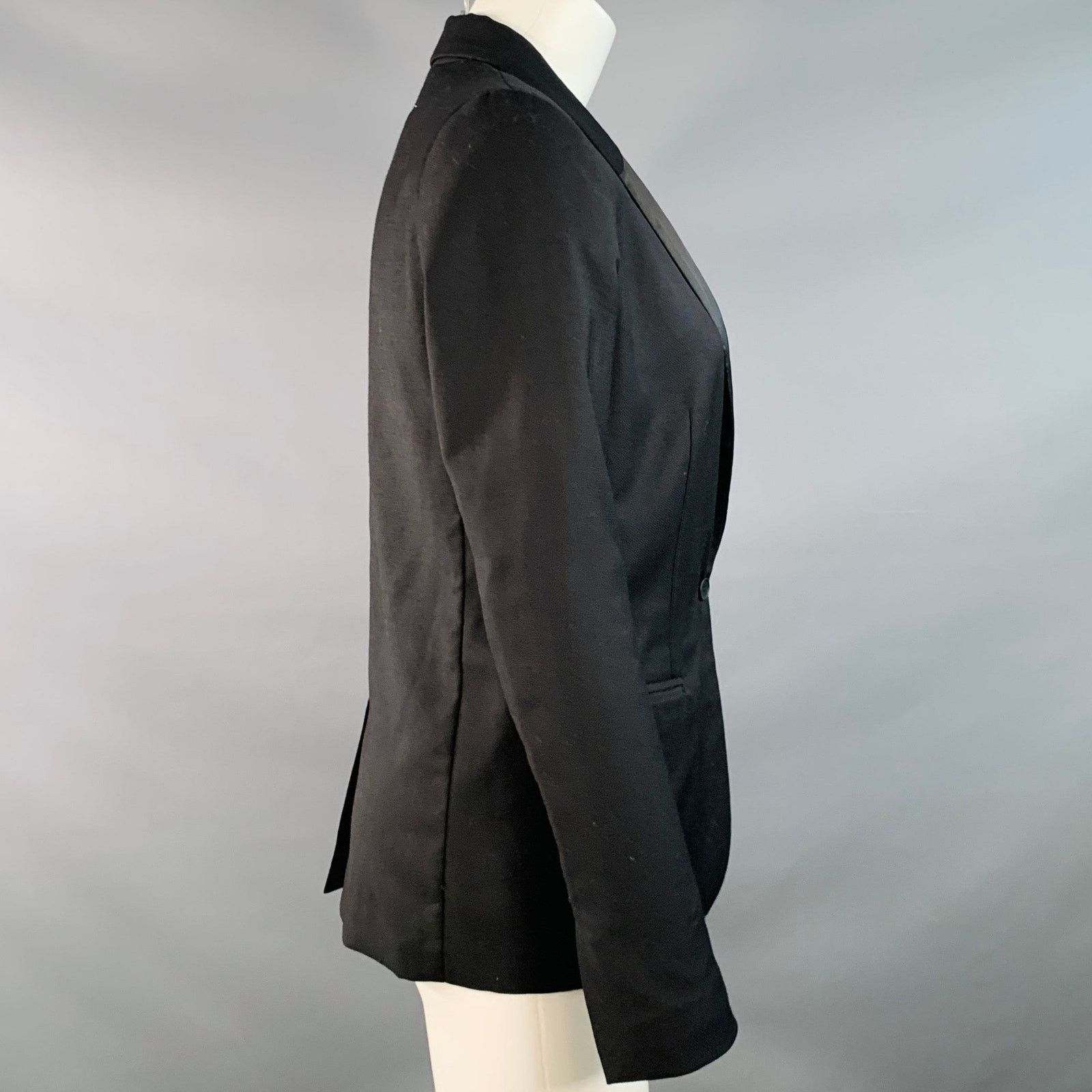 Maison Margiela 2 Black Wool Shawl Collar Jacket Blazer Size XS / US 0-2 / IT 36-38 - 3 Thumbnail