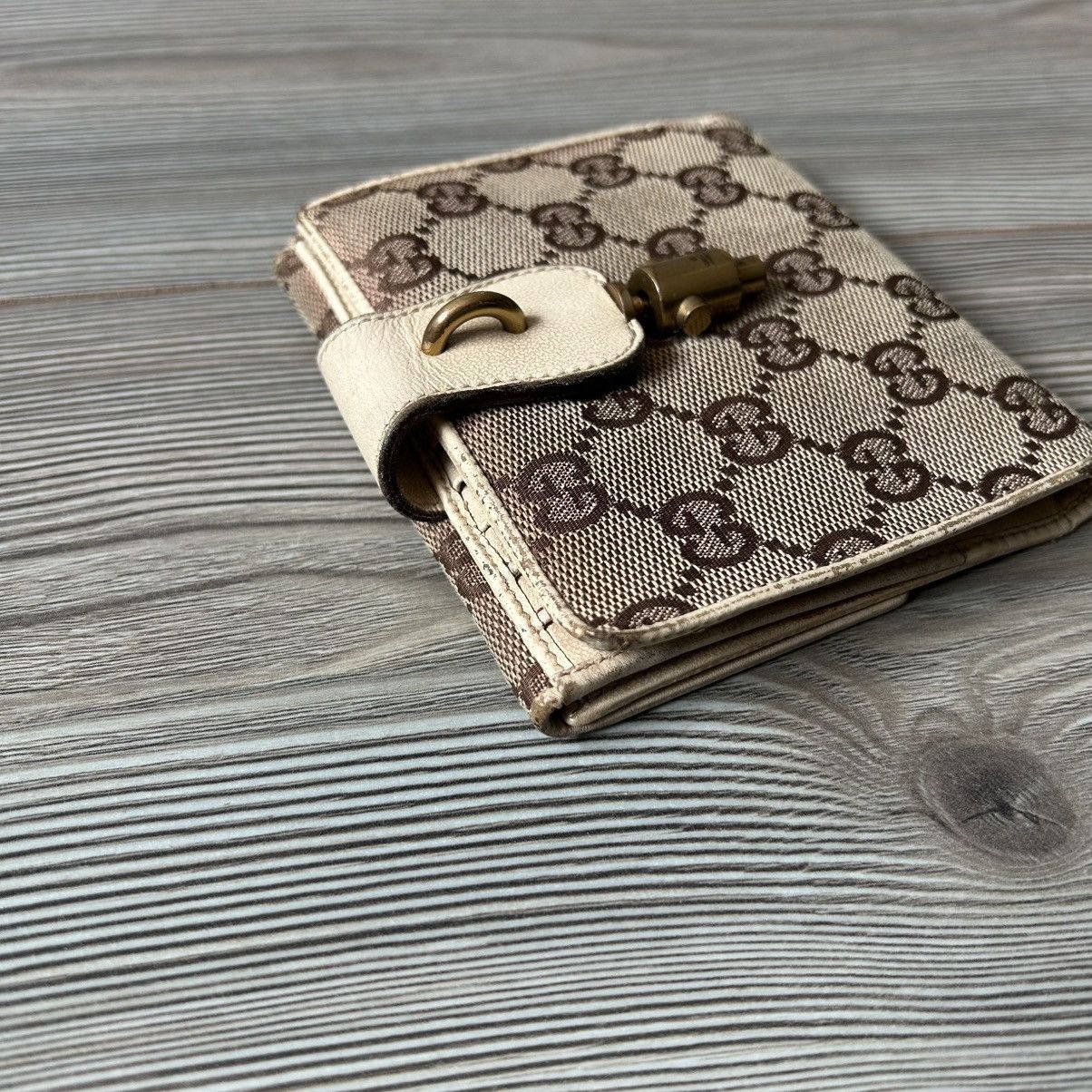 Gucci GUCCI GG BROWN WHITE CANVAS X LEATHER COMPACT WALLET Size ONE SIZE - 7 Thumbnail