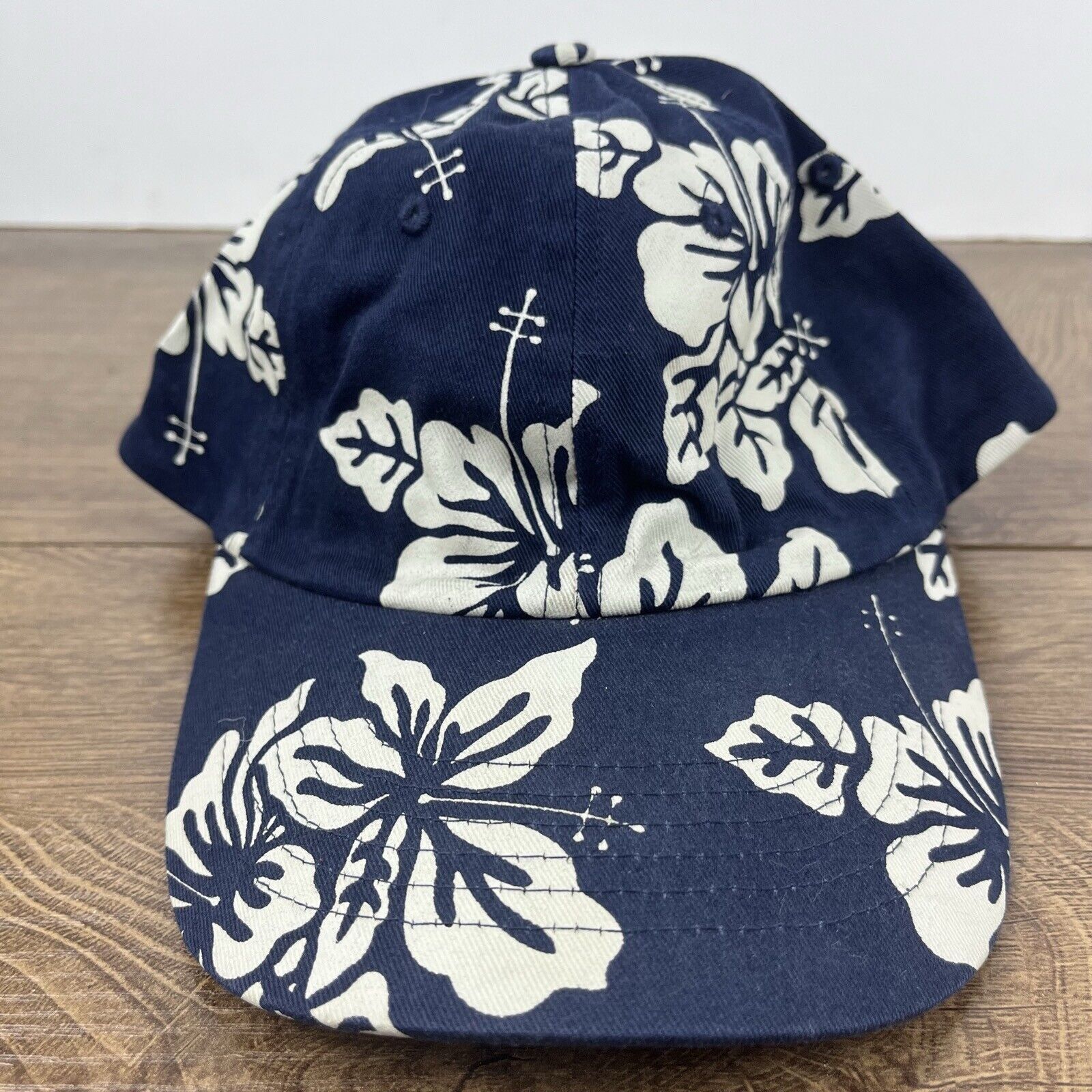 Other Beach Hat Vacation Leaves Hat Blue Cap Adjustable Blue Adult Size ONE SIZE - 4 Thumbnail