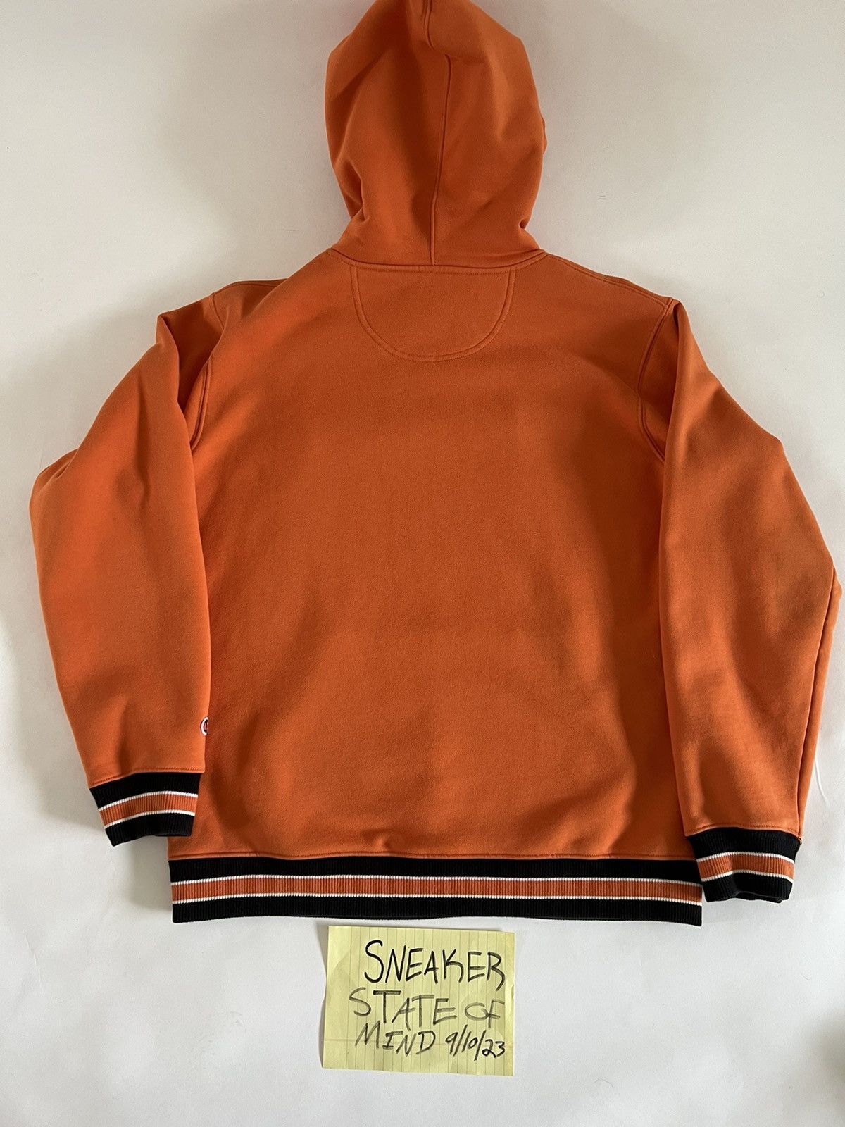 RARE Supreme x Champion Hoodie Sweatshirt Orange Size Large