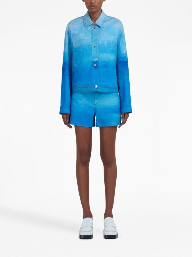 Marni o1srvl11e0624 Denim Jacket in Blue Size L / US 10 / IT 46 - 3 Thumbnail