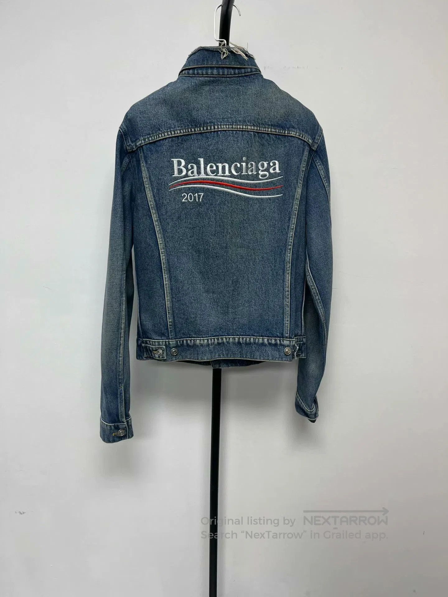 Balenciaga Balenciaga 2017 Distressed Coke Denim Jacket. Size US S / EU 44-46 / 1 - 1 Thumbnail