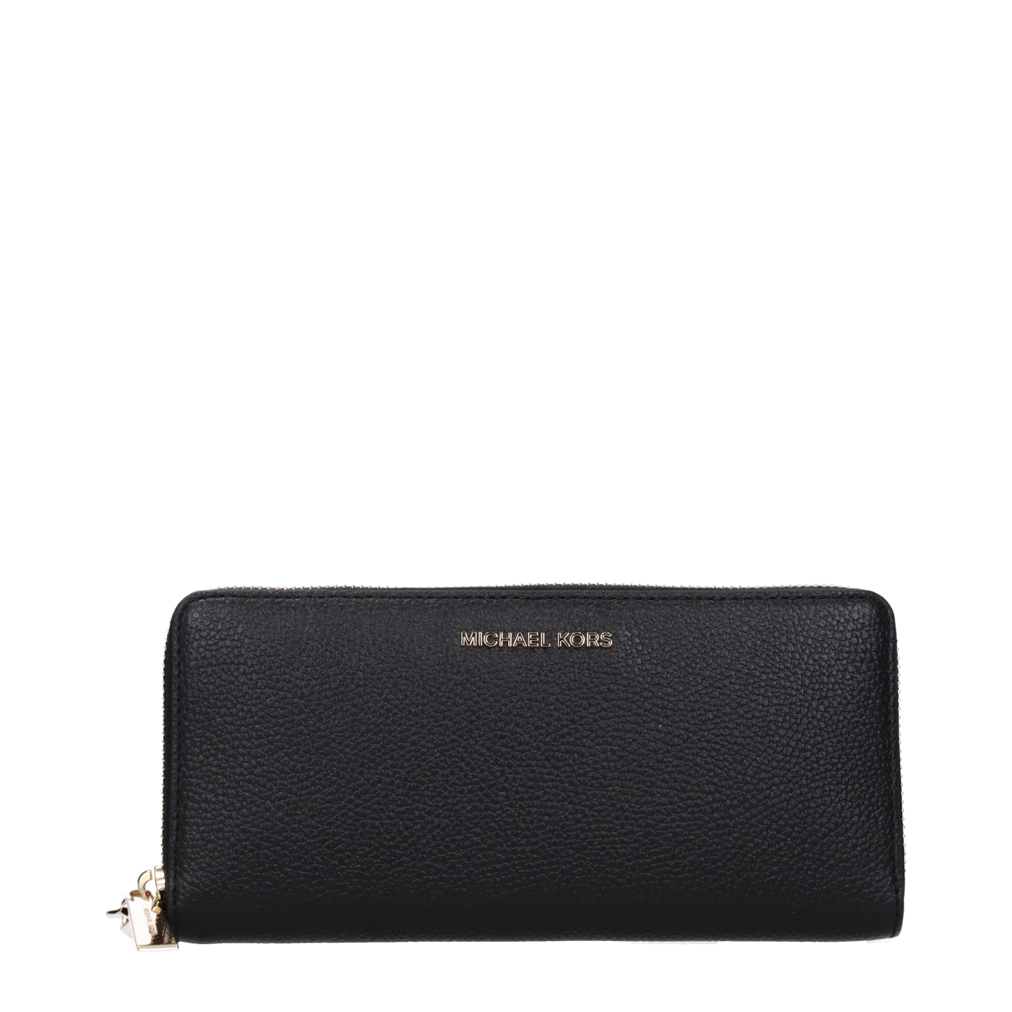 Michael Kors Michael Kors Wallets Women Leather Black Size ONE SIZE - 1 Thumbnail