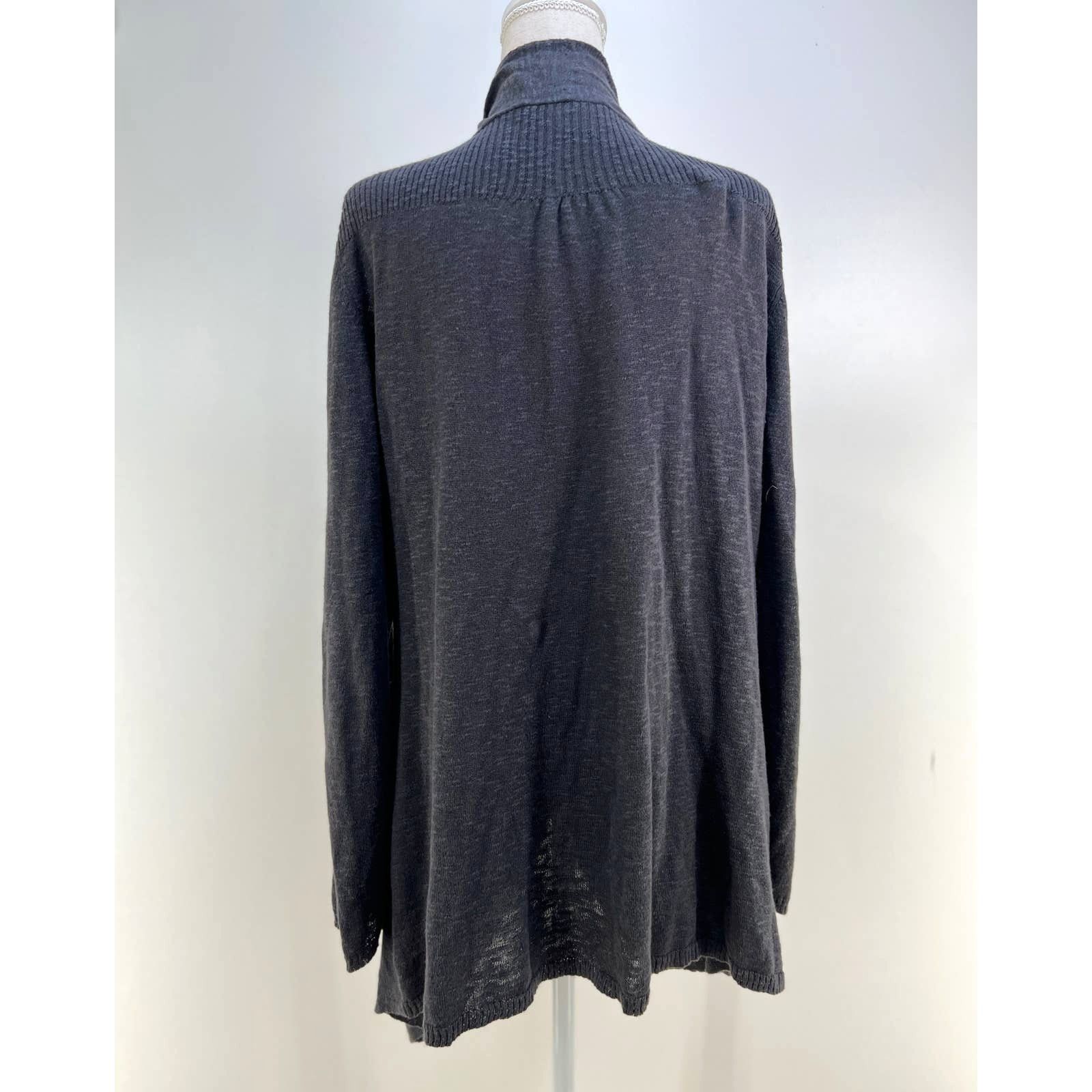 Eileen Fisher Eileen Fisher Open Front Cascading Cardigan Gray Size XL / US 12-14 / IT 48-50 - 6 Thumbnail