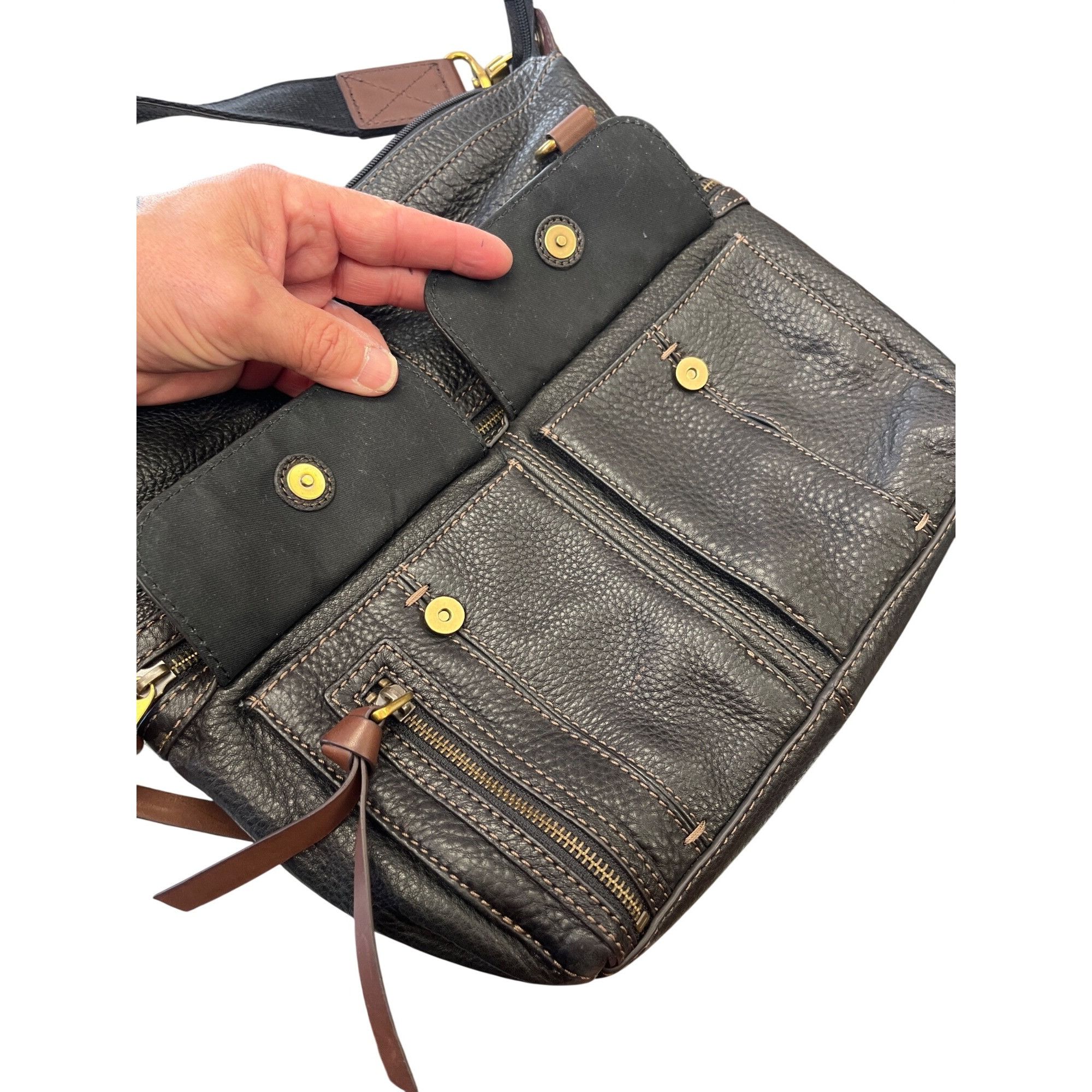 Fossil fossil Vintage wms brown leather messenger crossbody shoulde Size ONE SIZE - 11 Thumbnail
