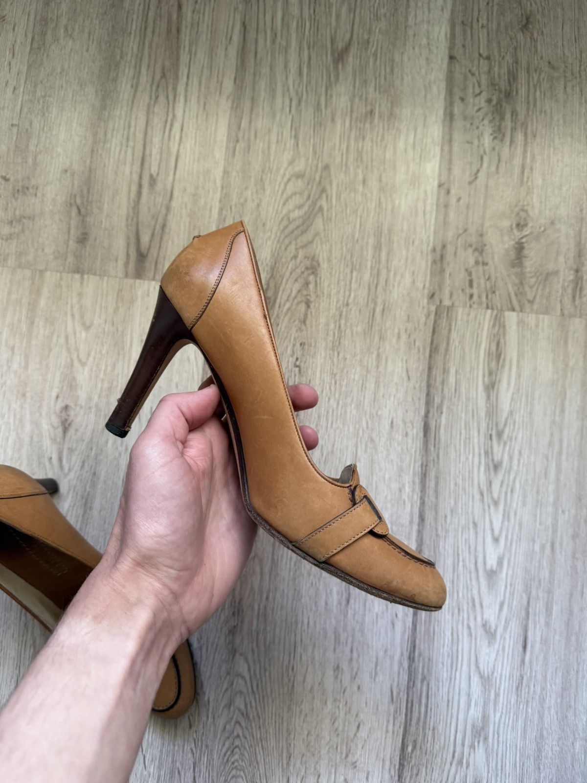 Ralph Lauren Purple Label Ralph Lauren Collection Italy Leather Loafer Pumps Tan High Size US 9.5 / IT 39.5 - 18 Thumbnail
