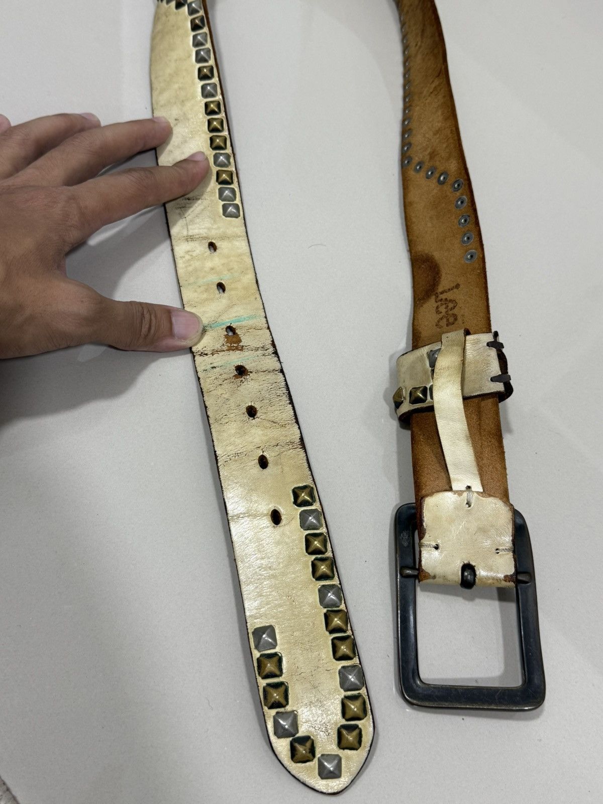 Lee Vtg Lee Stud Belt Size 34 - 7 Thumbnail