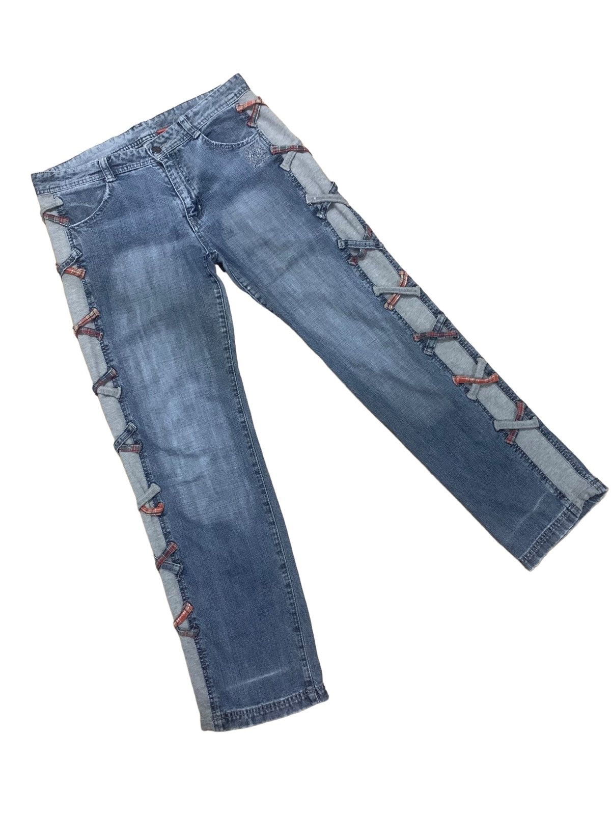 If Six Was Nine × Japanese Brand × Le Grande Bleu (L.G.B.) Vintage Punk Drug Store Bondage Jeans Size US 33 - 9 Thumbnail