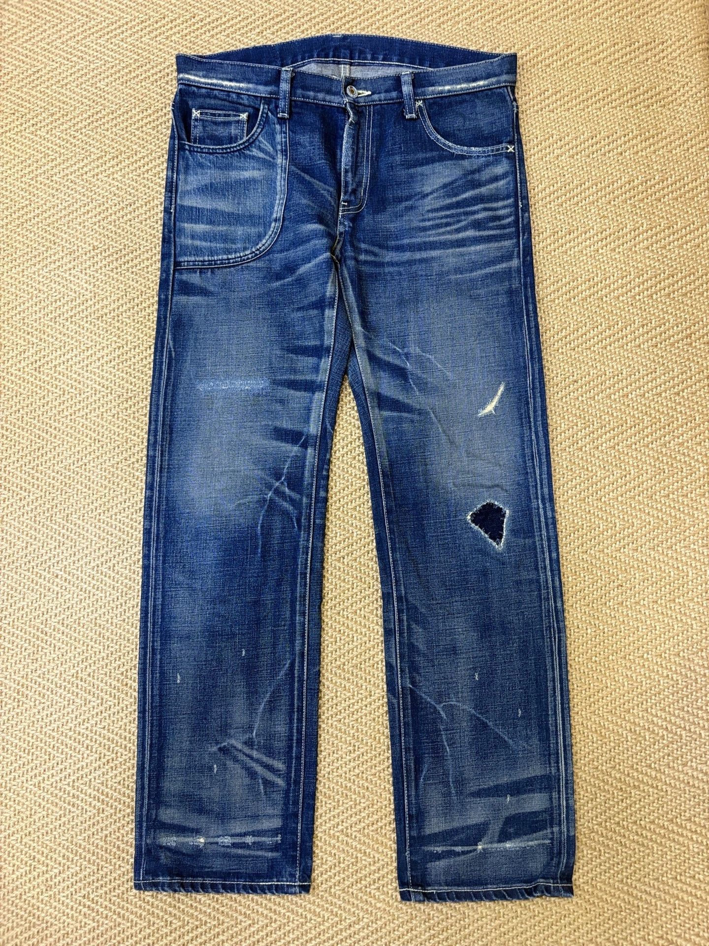 Neighborhood Neighborhood SCAB Distressed Jeans | Grailed