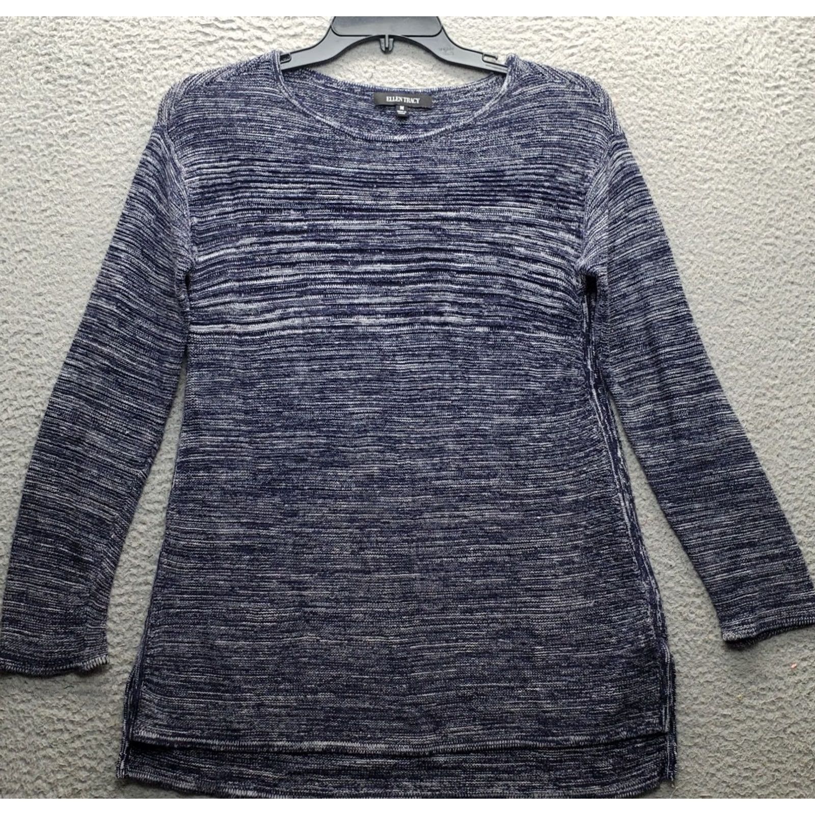 Ellen Tracy Ellen Tracy Tunic Top Womens M Multi Space Dye Knitted High Low Slit Pullover Shirt Size M / US 6-8 / IT 42-44 - 2 Thumbnail