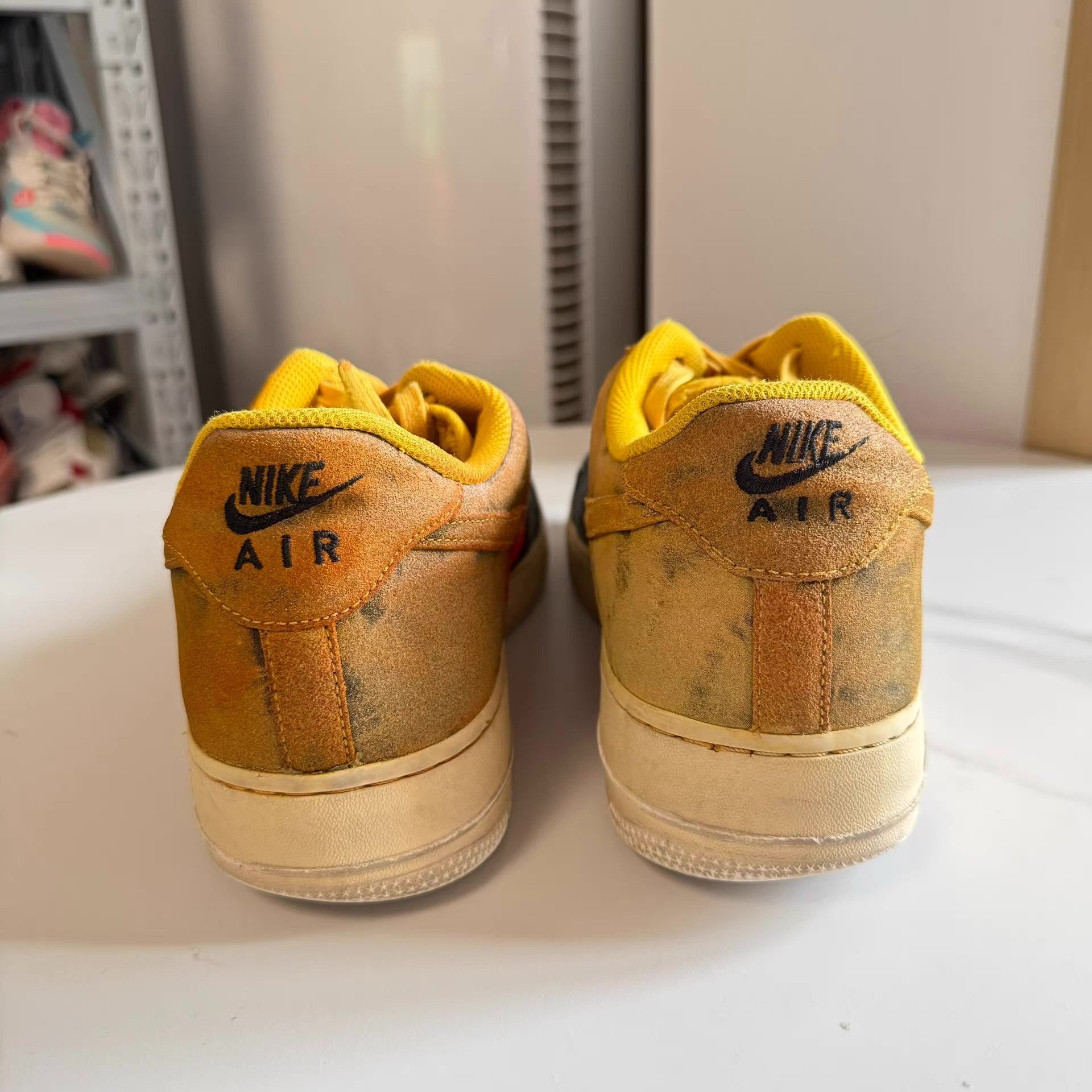 Nike Nike Air Force 1, yellow orange gray color block Q10 Size US 13 / EU 46 - 3 Thumbnail