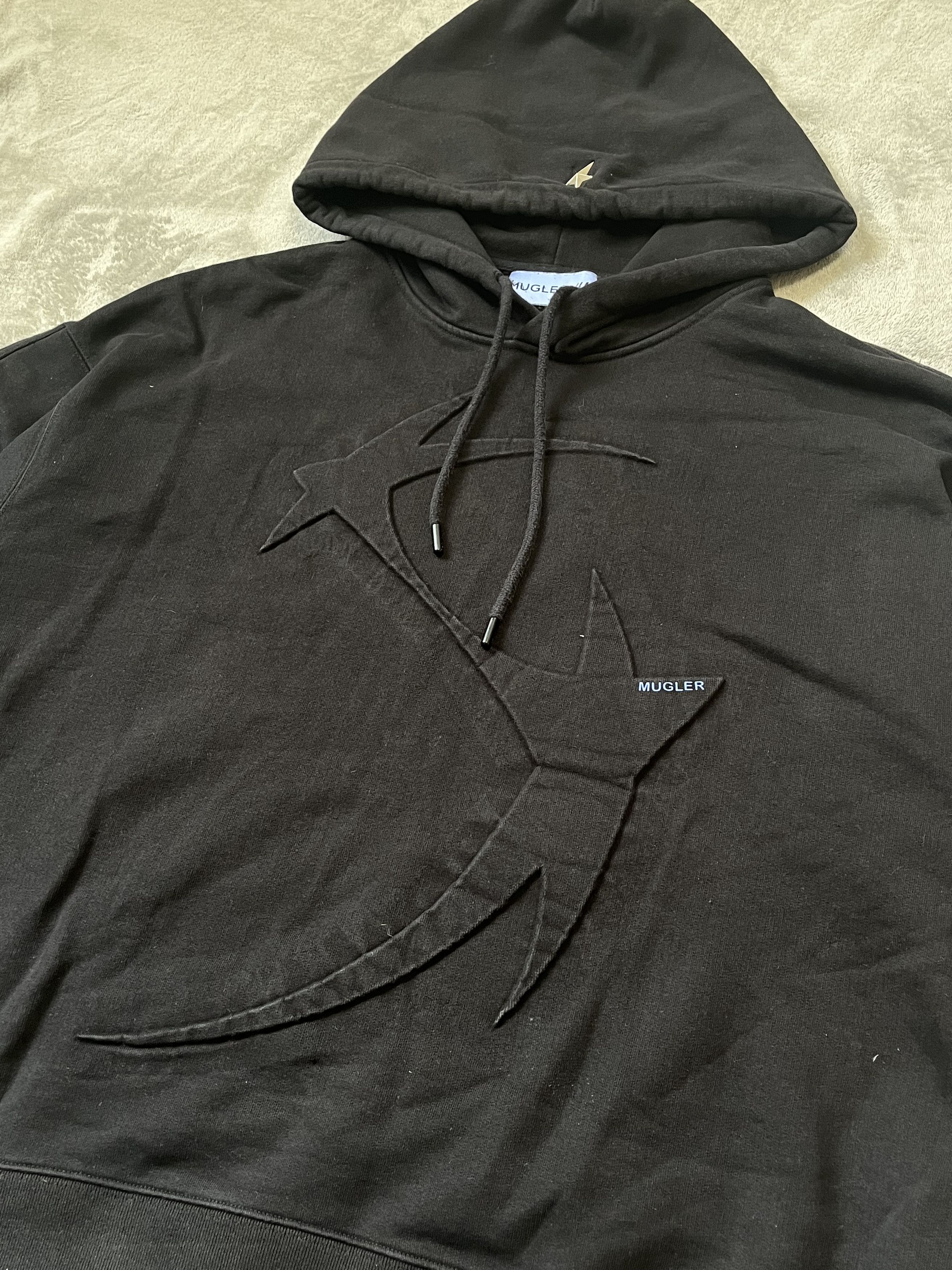 H&M × Mugler × Thierry Mugler Thierry Mugler H&M Star-Motif Logo Hoodie Mens Black sz XL Size US XL / EU 56 / 4 - 2 Thumbnail