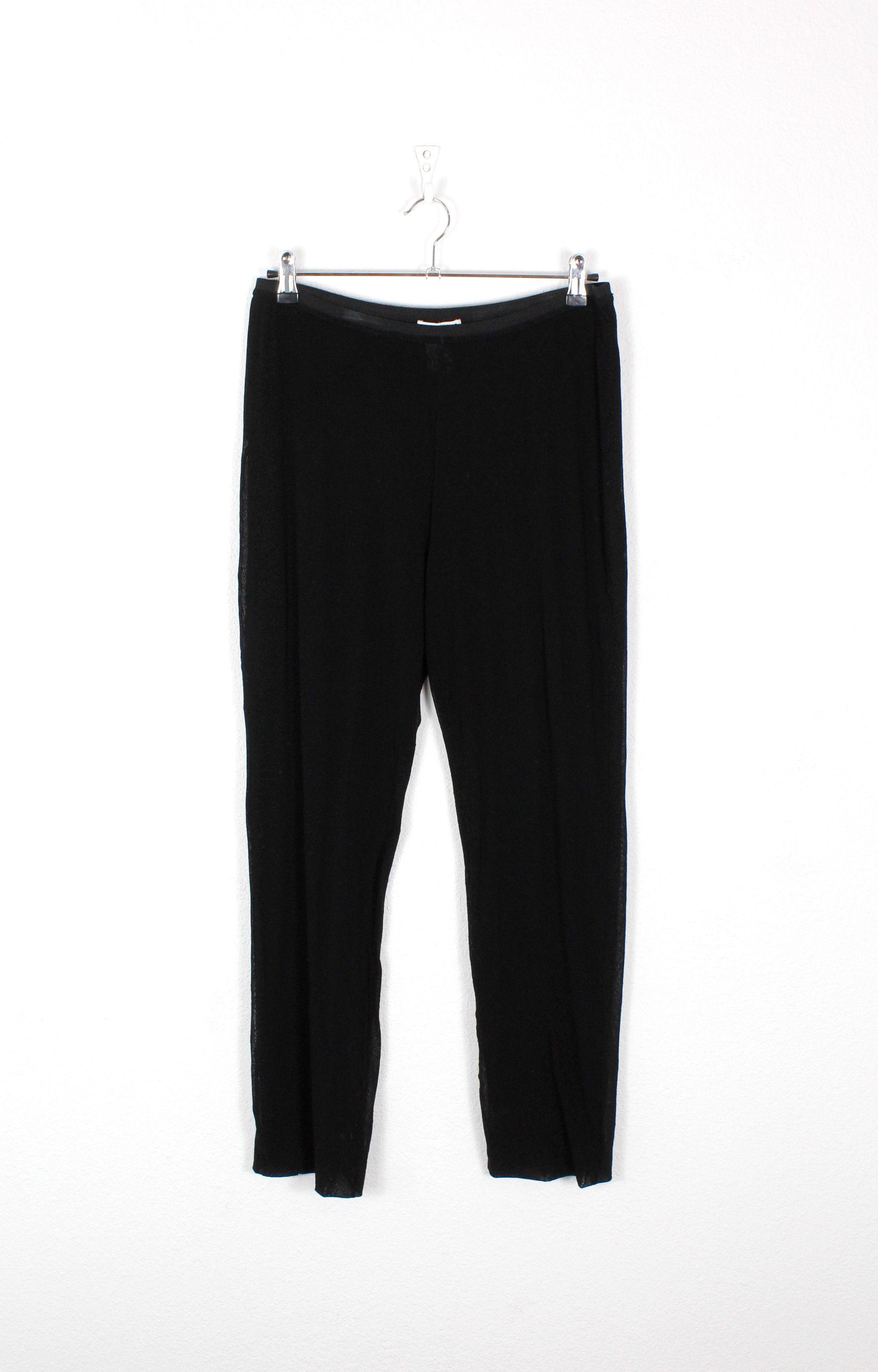パンツ HELMUT LANG Archive Black Wool Slacks Helmut Lang Archive 90s Helmut Lang Striped Black Wool Trousers