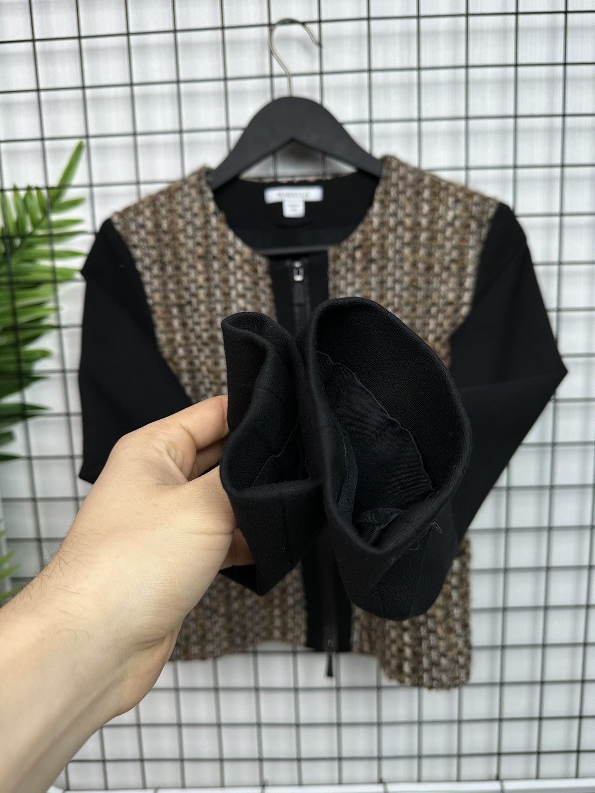 Marella × Max Mara × Weekend Max Mara Marella by Max Mara blazer Womens zip Jacket tweed wool 4 sz Size S / US 4 / IT 40 - 7 Thumbnail