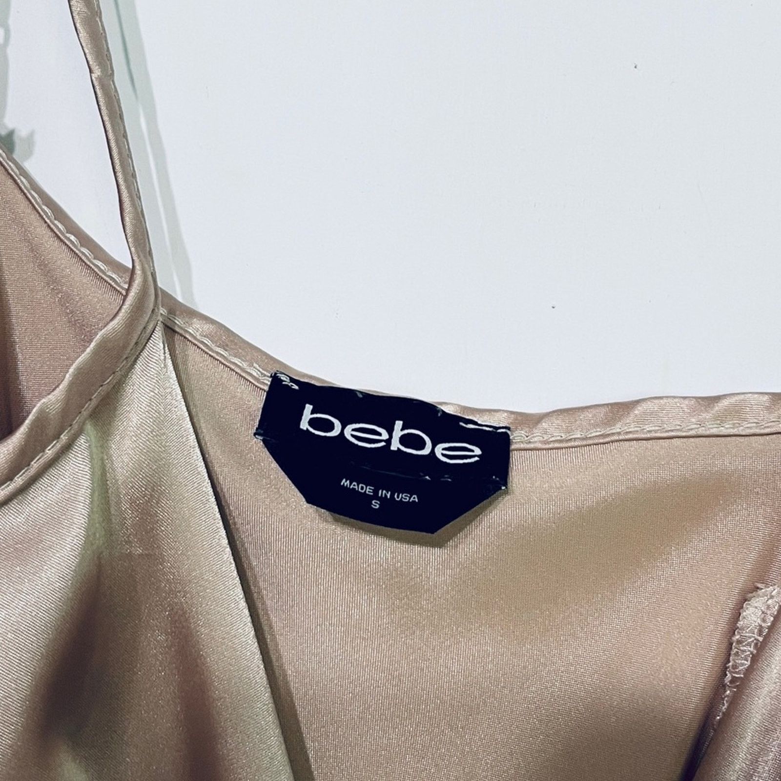 Bebe BEBE Satin Cowl Neck Midi Dress Gold Size S Size S / US 4 / IT 40 - 4 Thumbnail