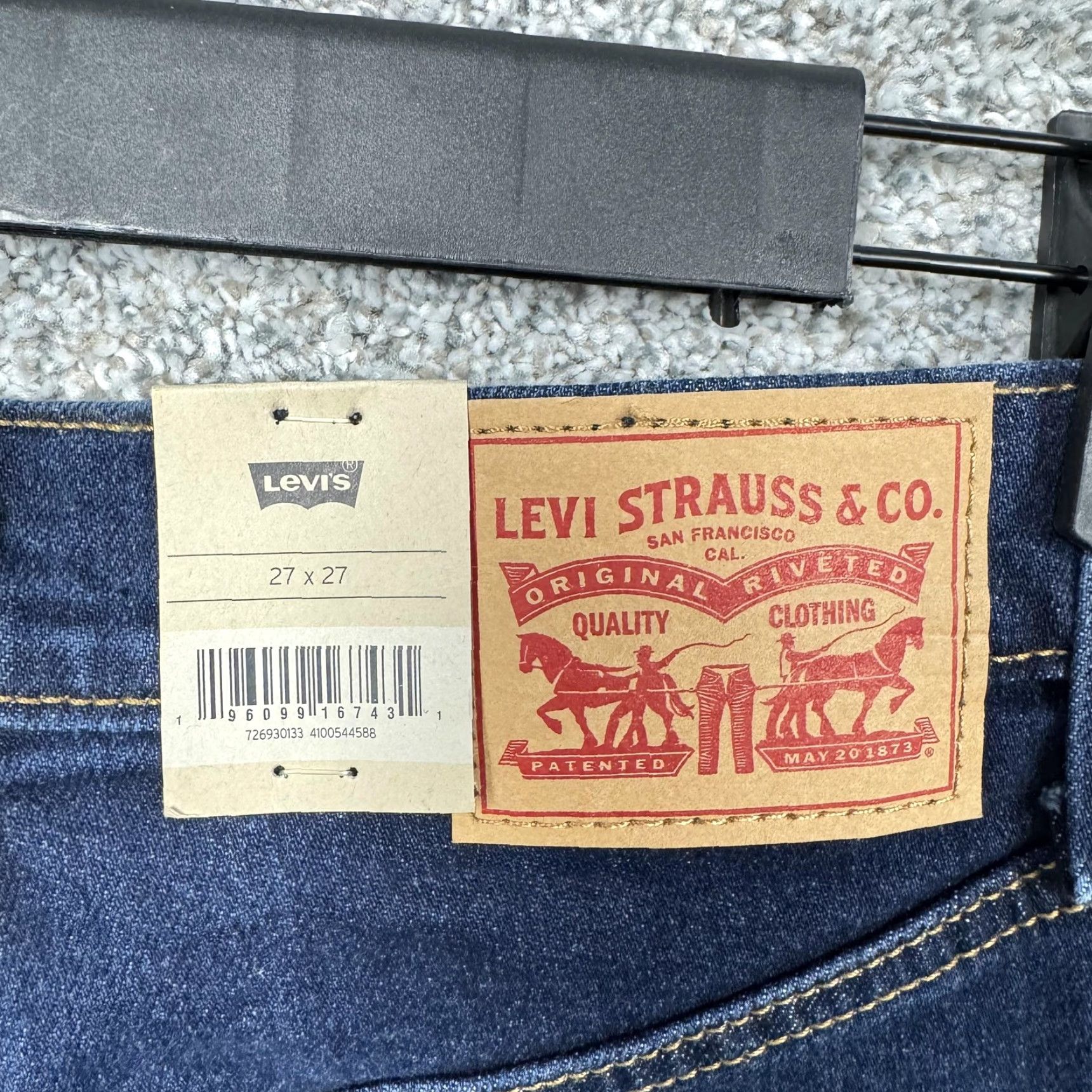 Levi's Levi's Ribcage Straight Ankle Jeans Womens 27 Blue High Rise Distressed 27x27 Size 27" / US 4 / IT 40 - 6 Thumbnail