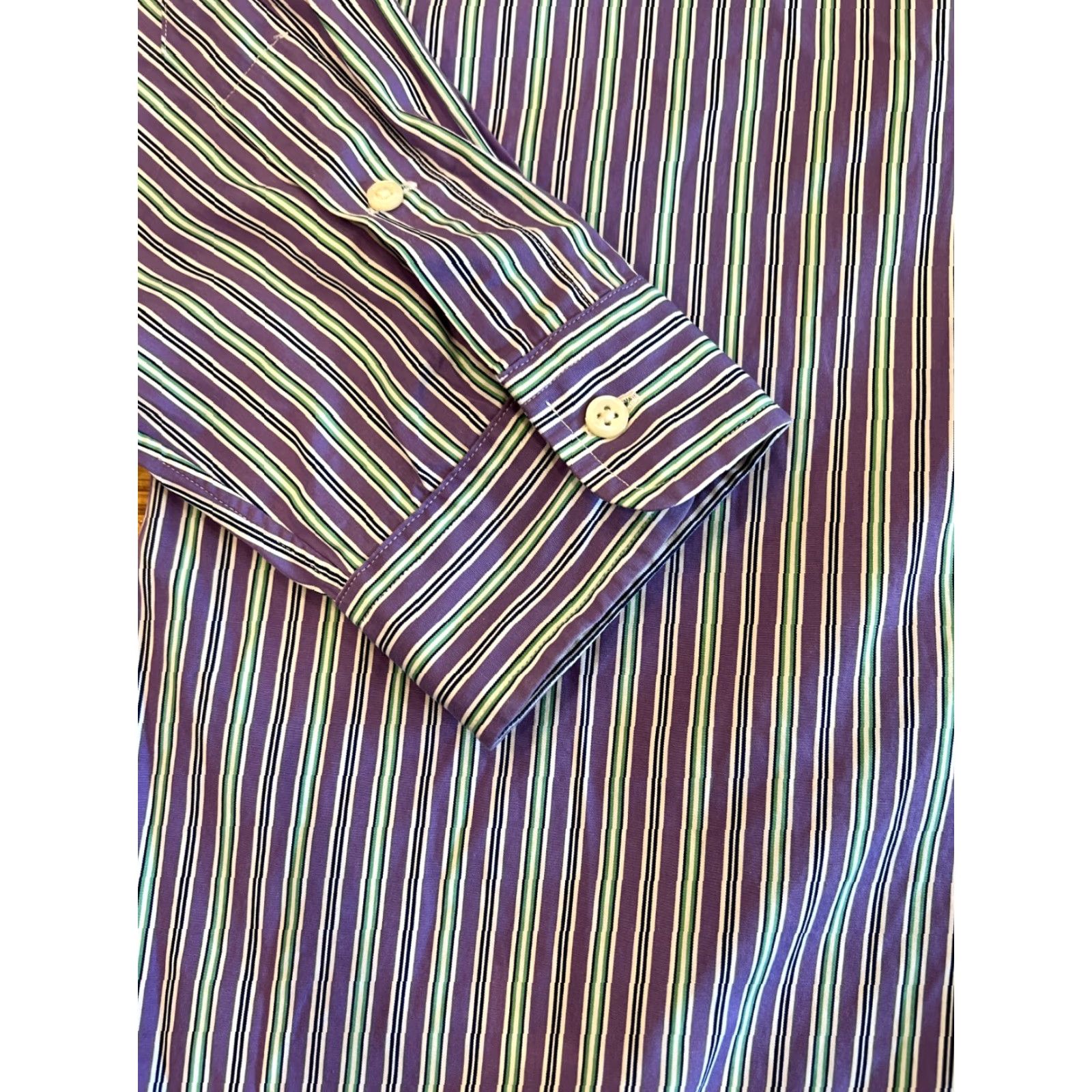 Ralph Lauren Ralph Lauren Men's Large Purple Striped Dress Shirt Long Sleeve Button-Down Collared Logo Elegant Classic Size US L / EU 52-54 / 3 - 4 Thumbnail