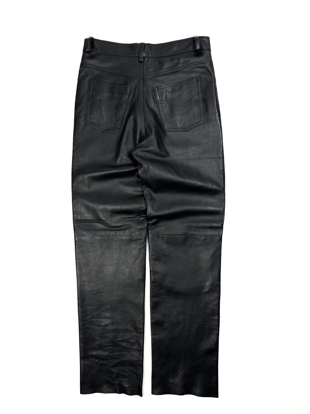 Genuine Leather Vintage The King Black Genuine Leather Pants Avant Garde Y2K Size US 33 - 3 Thumbnail