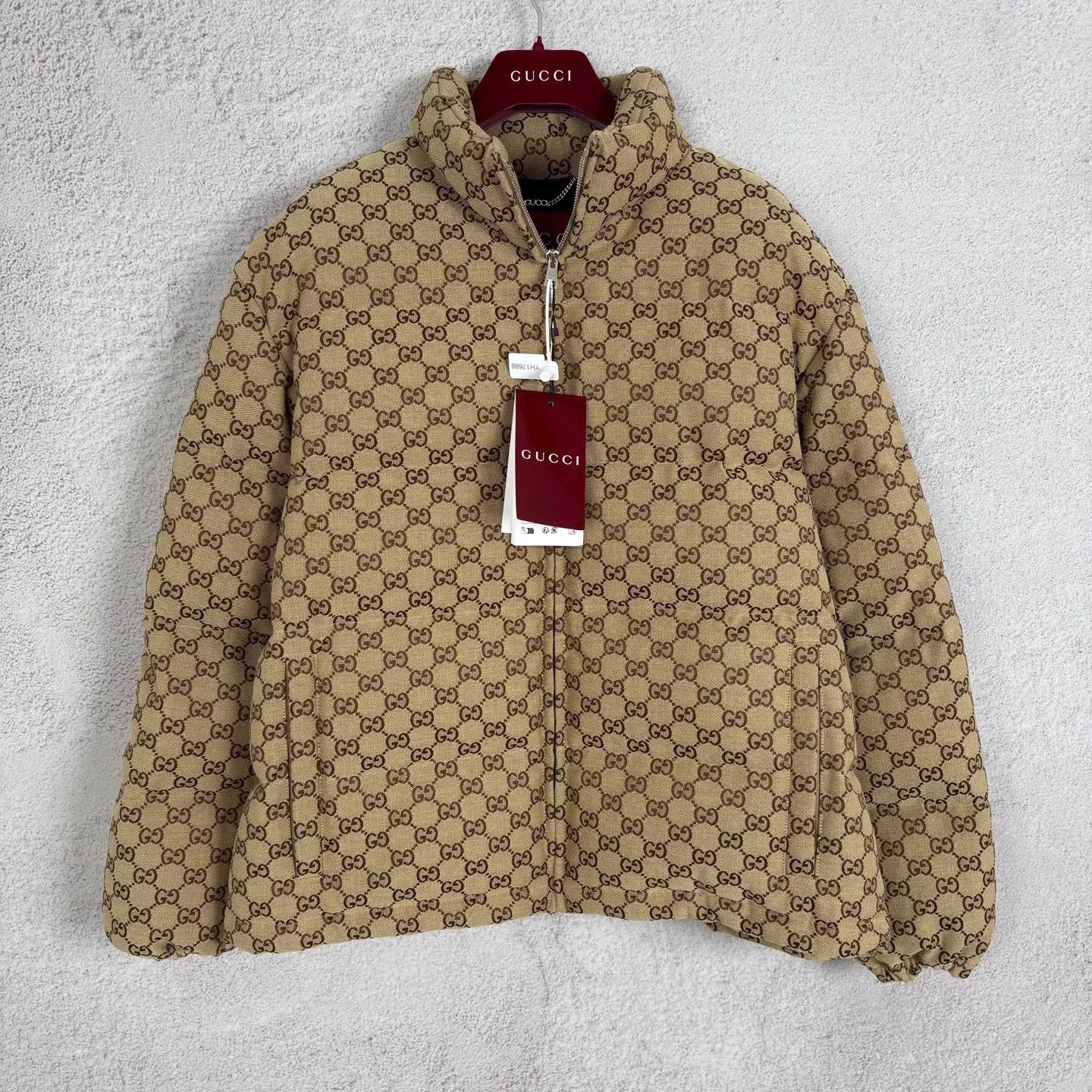 Gucci GUCCI allover stand collar zip jacket wmn's brown Size S / US 4 / IT 40 - 1 Thumbnail