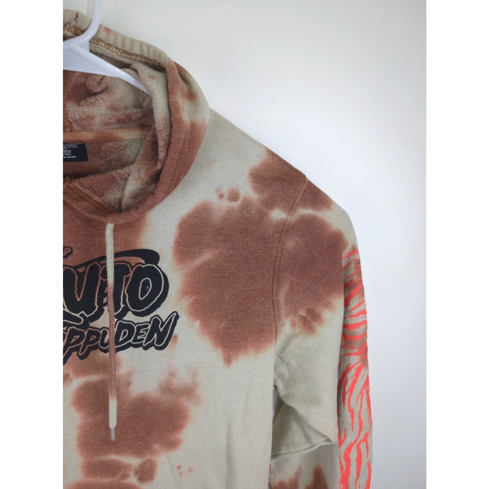 Doublet Naruto Shippuden Hoodie Adult Large Beige Pullover Regular Fit Long Sleeve Hooded Logo Pockets Double Sided Tie Dye Anime Streetwear 2007 Mens Size US L / EU 52-54 / 3 - 5 Thumbnail