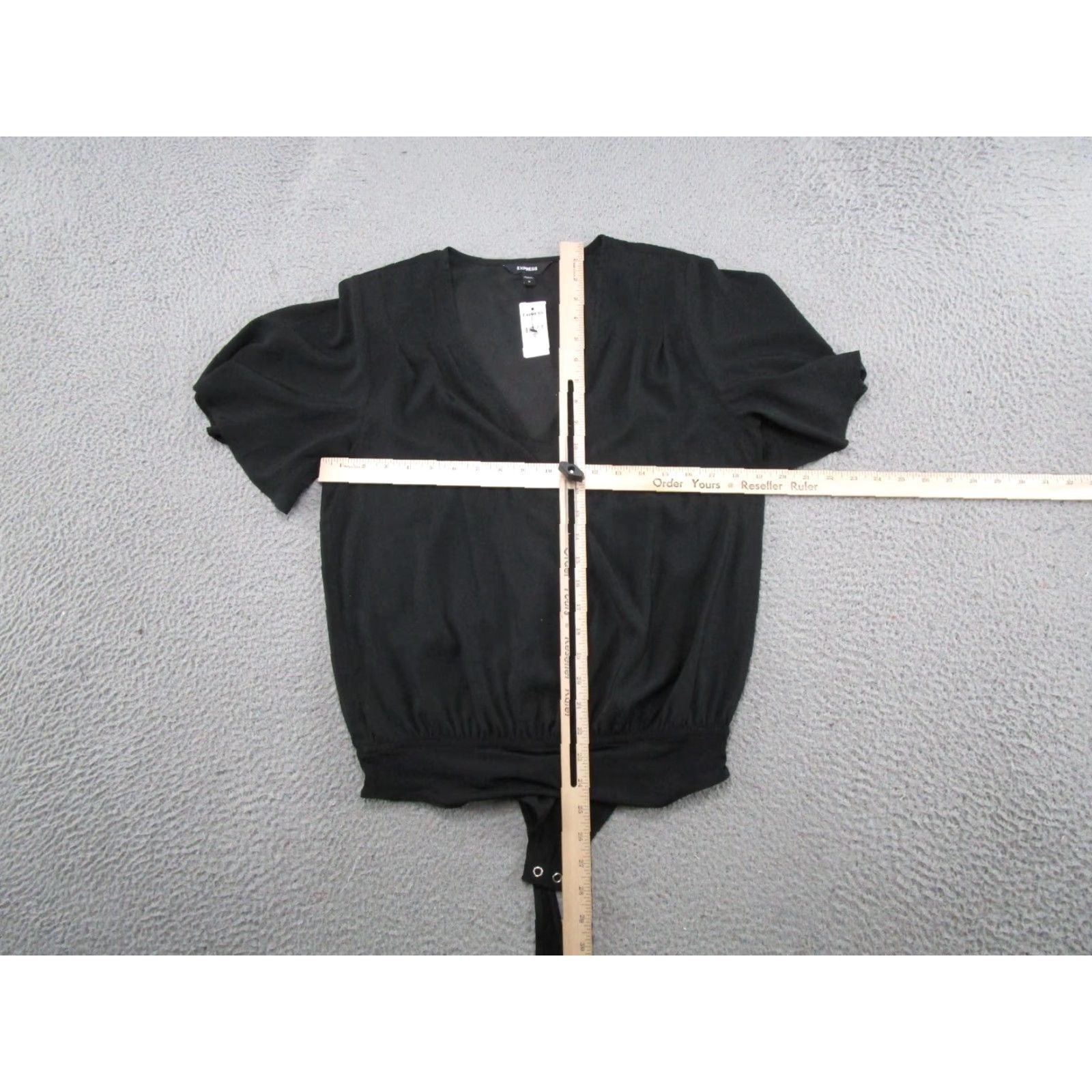 Express Express Blouse Shirt Womens Crotch Snap Short Sleeve Size M Black Preppy NEW Size M / US 6-8 / IT 42-44 - 5 Thumbnail
