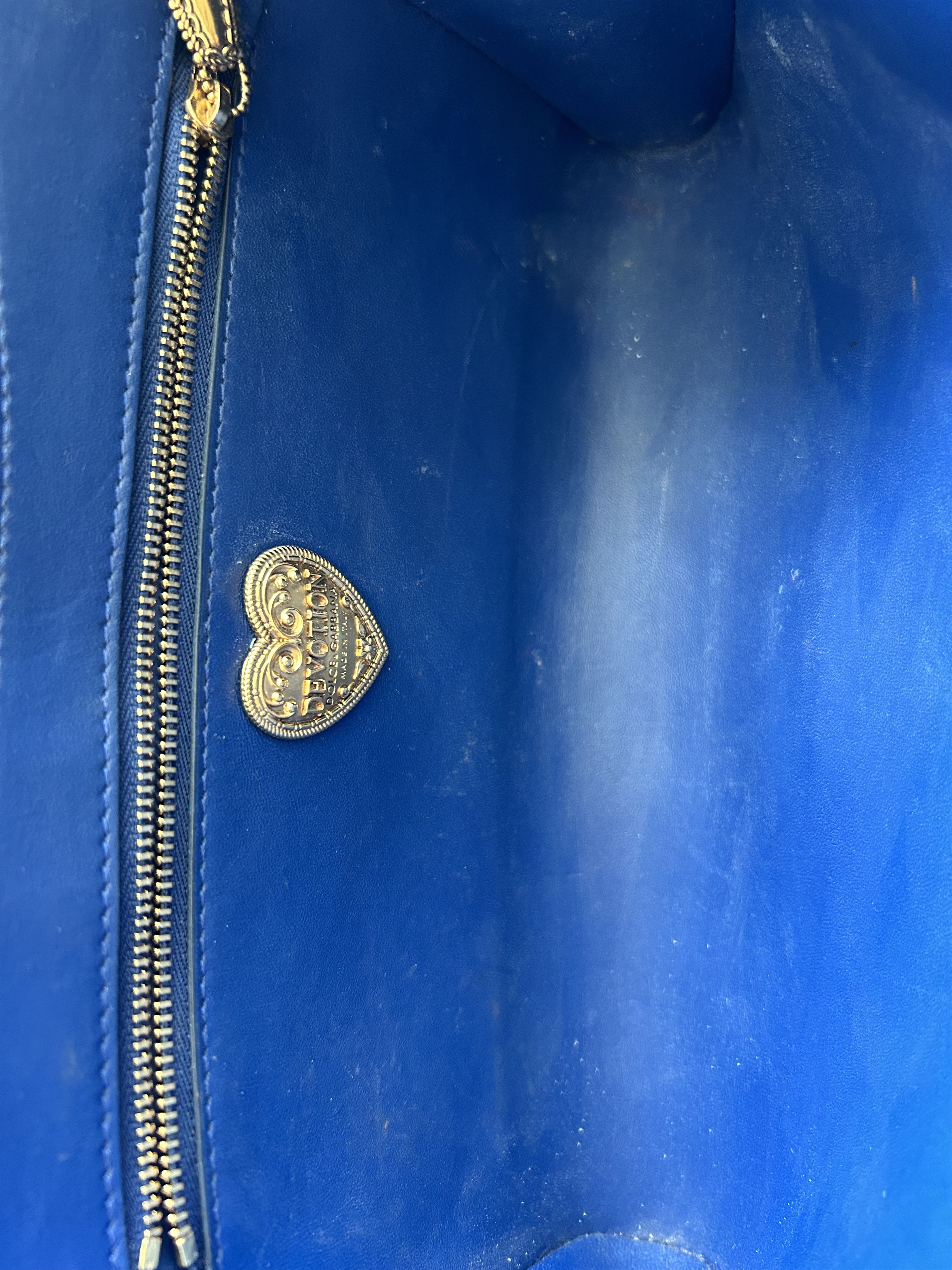 Dolce & Gabbana Dolce & Gabbana Blue Quilted Devotion Bag Size ONE SIZE - 7 Thumbnail