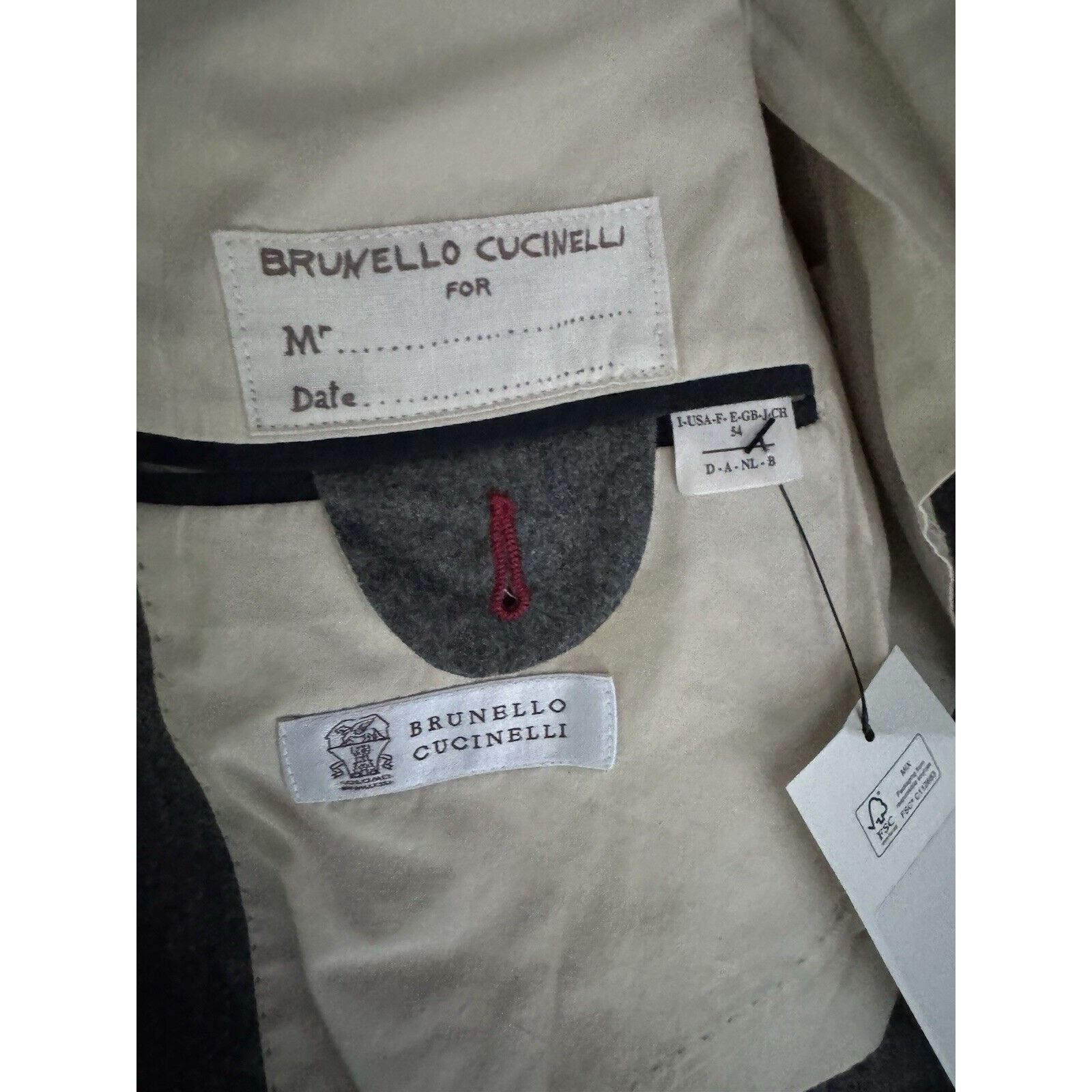 Brunello Cucinelli Brunello Cucinelli Gray Flannel Tweed Blazer Sport 54/44R Size 44R - 5 Thumbnail