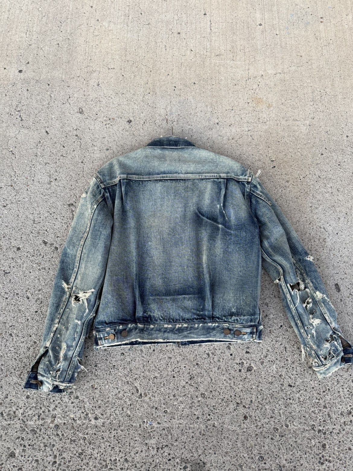 Saint Laurent Paris Saint Laurent made in japan distressed denim jacket Size US S / EU 44-46 / 1 - 2 Thumbnail