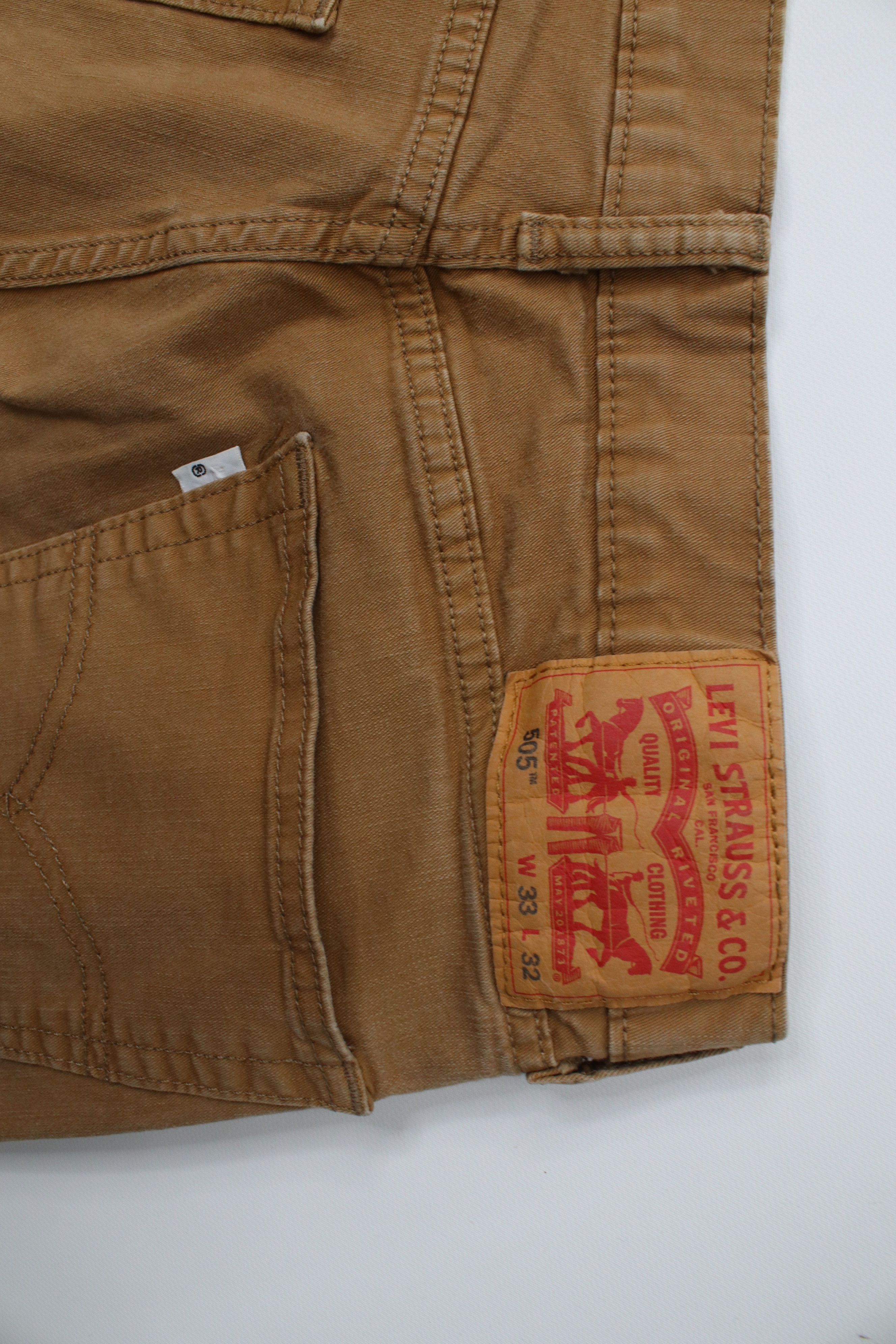 Levi's Vintage Y2K Levis 505 Regular Fit Straight Leg Jeans Brown Size US 33 - 13 Thumbnail