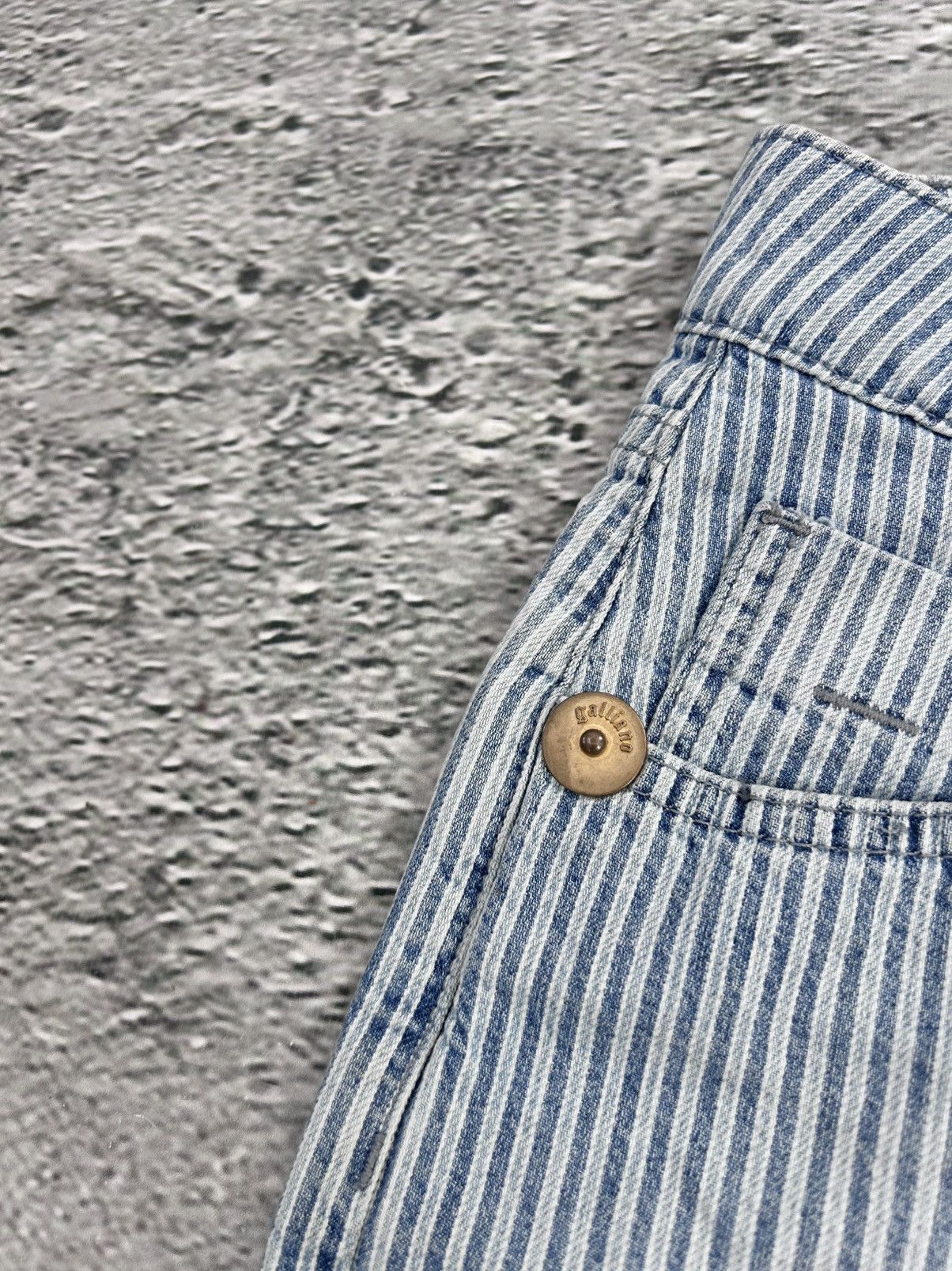 John Galliano Galliano mini denim skirt striped blue Size 30" / US 8 / IT 44 - 6 Thumbnail