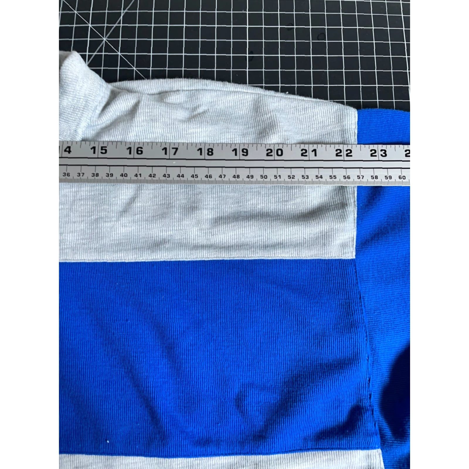 Vintage VINTAGE 90s 80s Steeplechase Long Sleeve Polo Shirt Men's L Gray Blue Stripe Casual Polo Shirt Mens Large Striped Rugby Shirt Size US L / EU 52-54 / 3 - 7 Thumbnail