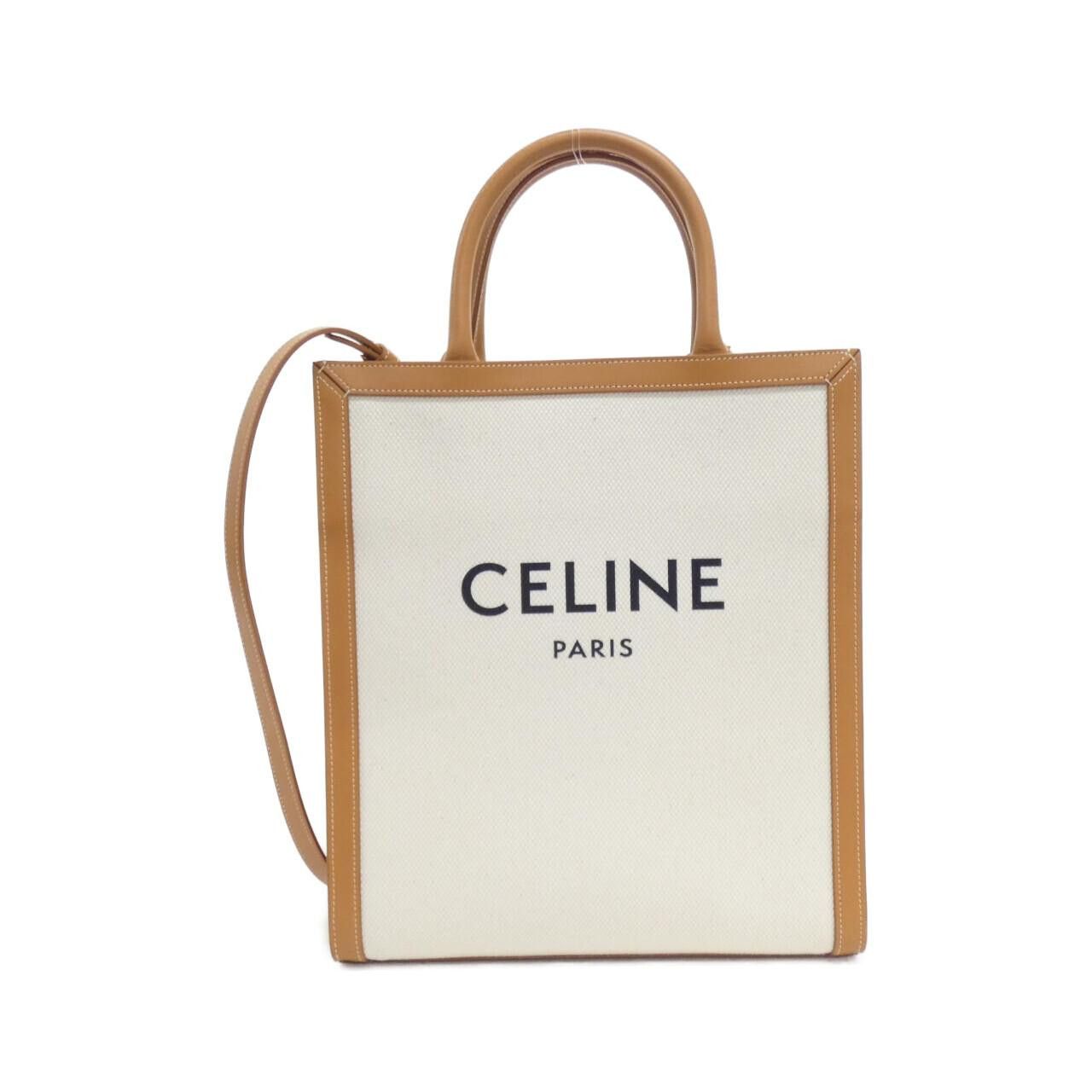 Celine Celine Small Vertical Celine Cabas Cotton Canvas Calf Bag Cotton Tote Bag 192082BNZ DUTY FREE for USA
