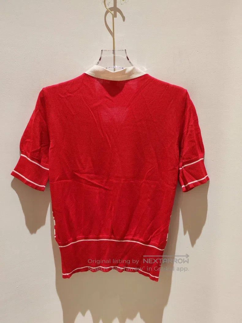 Hermes Hermes Red and white pig nose knitted cardigan Size XXS / US 00 / IT 34 - 2 Thumbnail