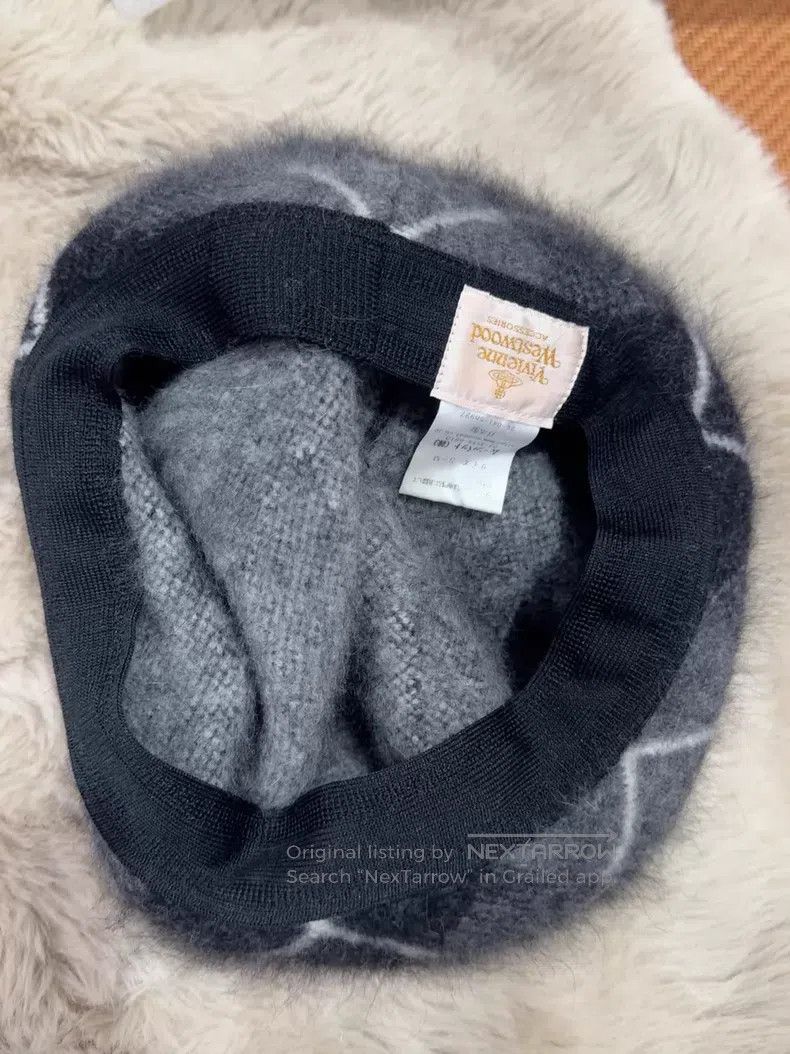 Vivienne Westwood Vivienne Westwood Gray Plaid Furry Beret Size ONE SIZE - 9 Thumbnail