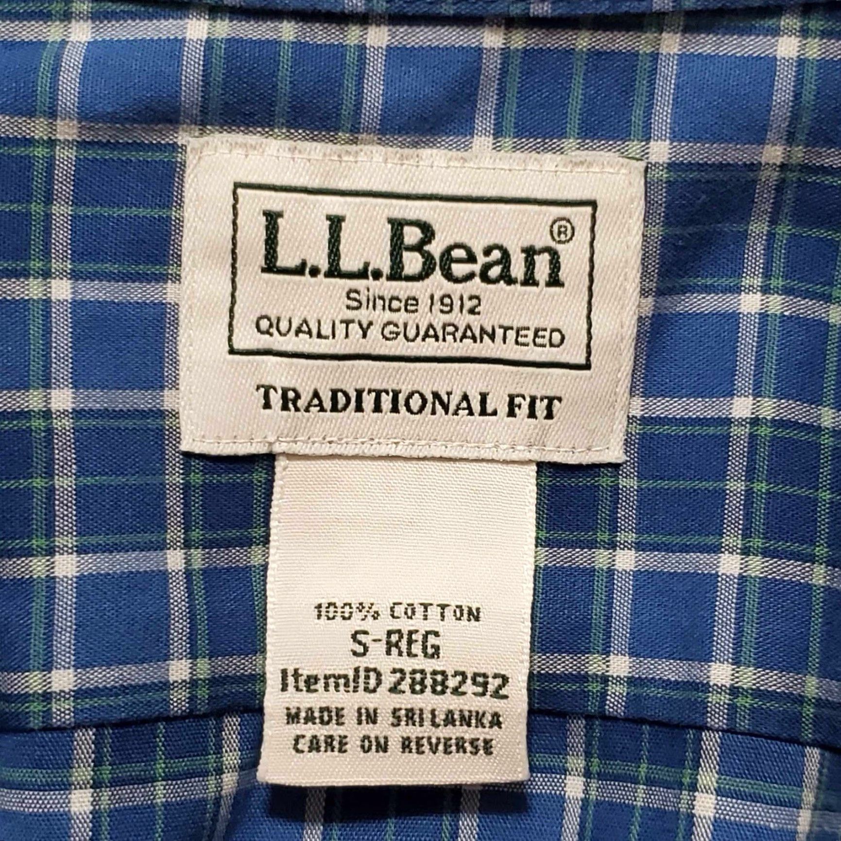 Vintage Ll Bean Mens Button Up Shirt Small Reg Blue Plaid S Size US S / EU 44-46 / 1 - 2 Thumbnail