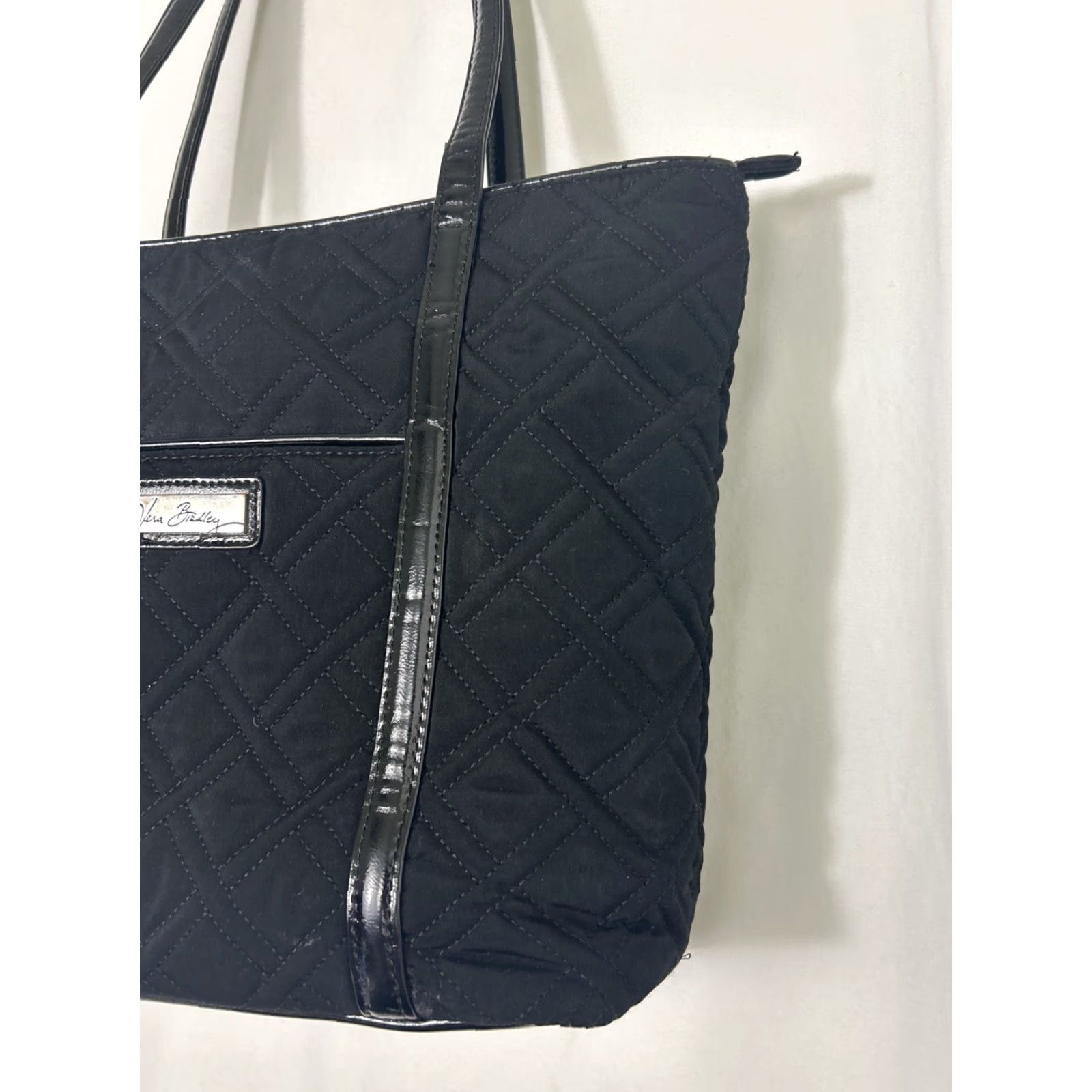 Vera Bradley Vera Bradley Laptop Bag Unisex Adults Black Cotton Quilted Diamond Pattern Finish Carrying Bag Size ONE SIZE - 4 Thumbnail