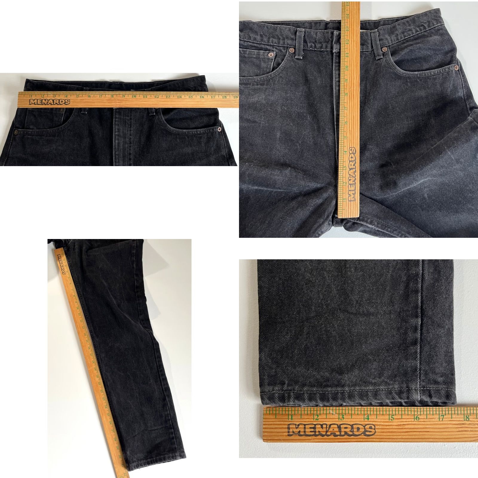 Levi's VINTAGE Levi's 505 Jeans Regular Fit Straight Black 33x32 Mens 90s USA Americana Denim Cotton Zip Pockets 36x32? Size US 33 - 9 Thumbnail