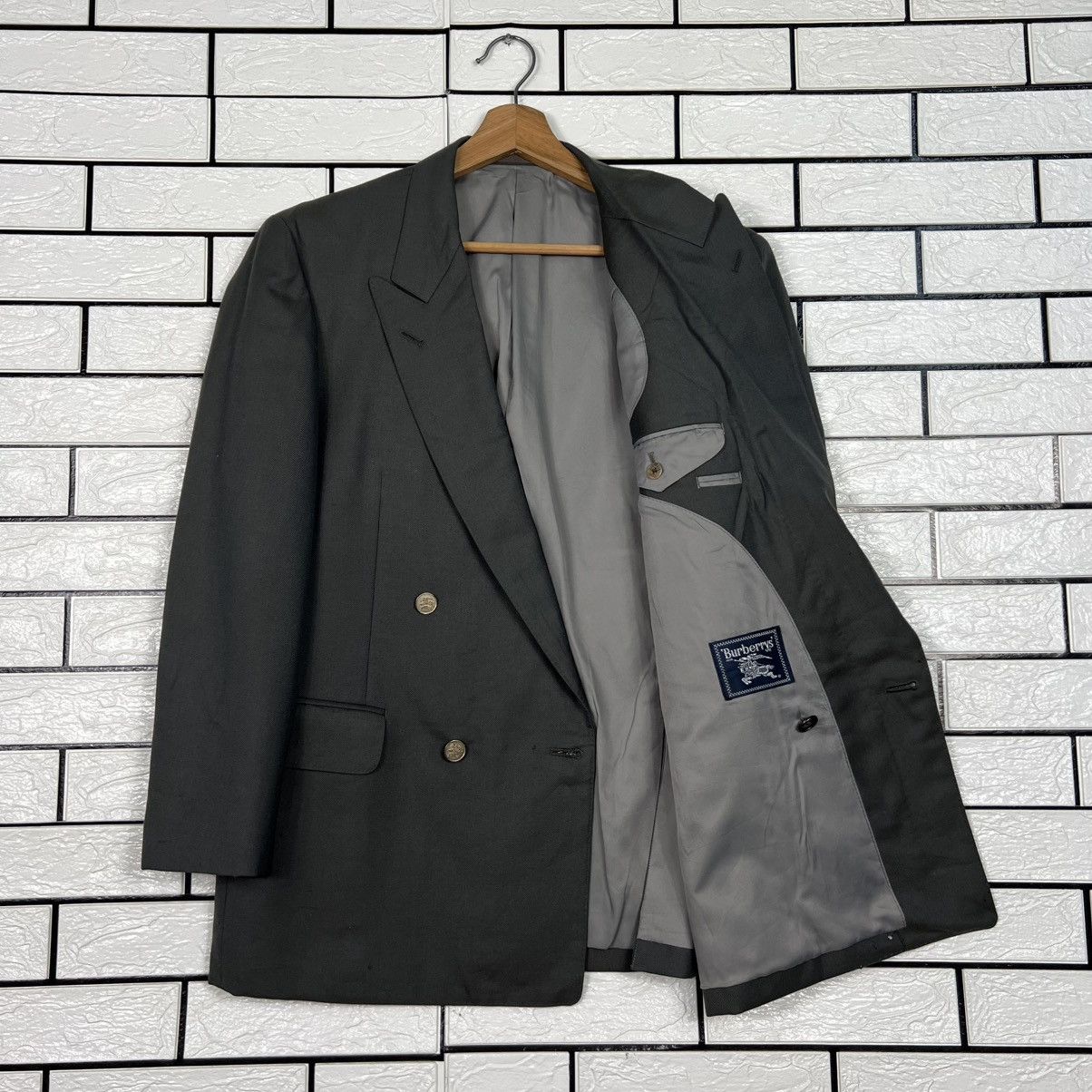 Burberry Vintage 90's BURBERRYS Wool & Mohair Blazer #4055-C184 Size 42R - 8 Thumbnail