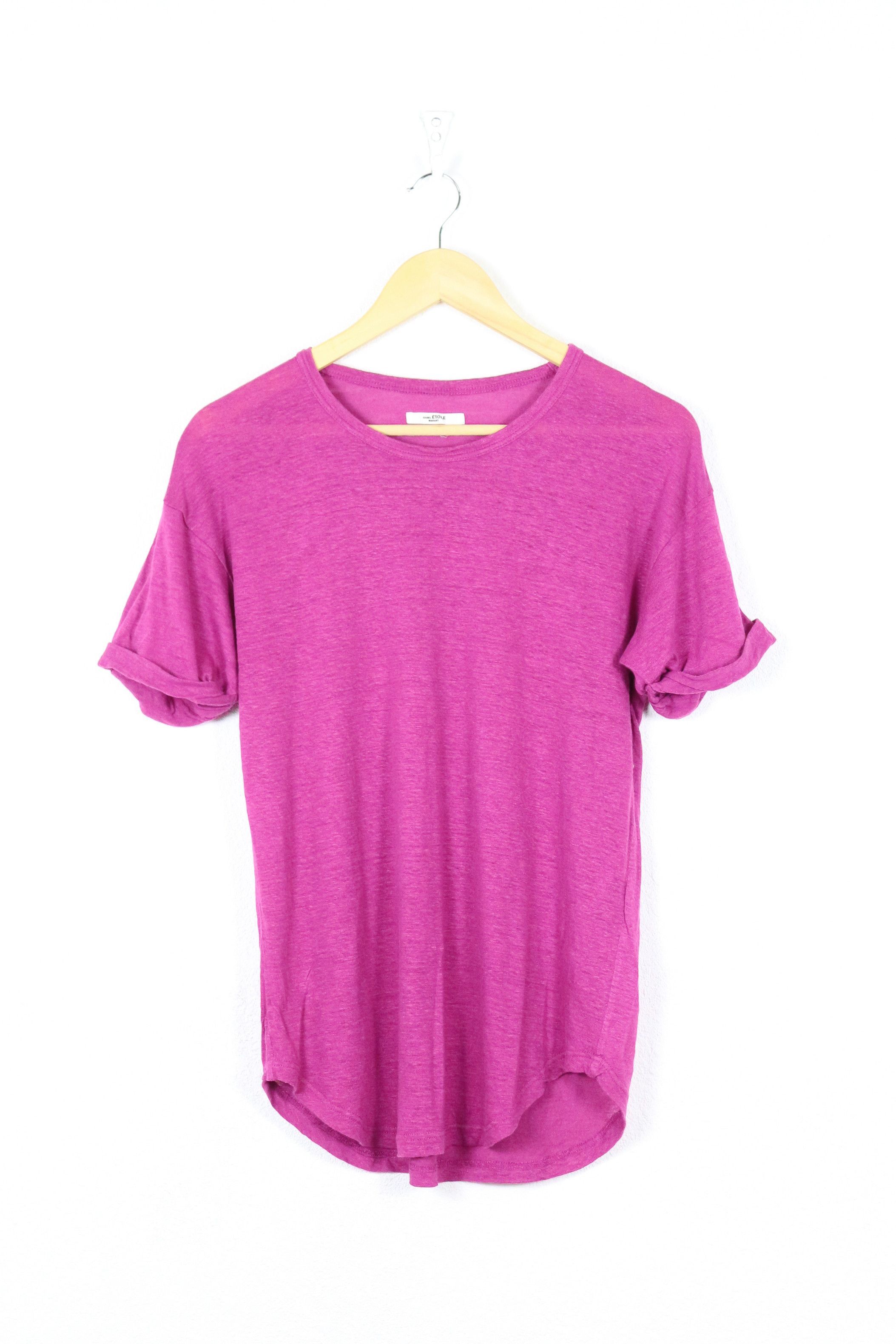 Isabel Marant Etoile Koldi Pink Linen T-Shirt Tee Luxury