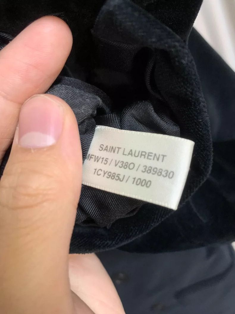 Saint Laurent Paris size S 2015FW black velvet double-breas