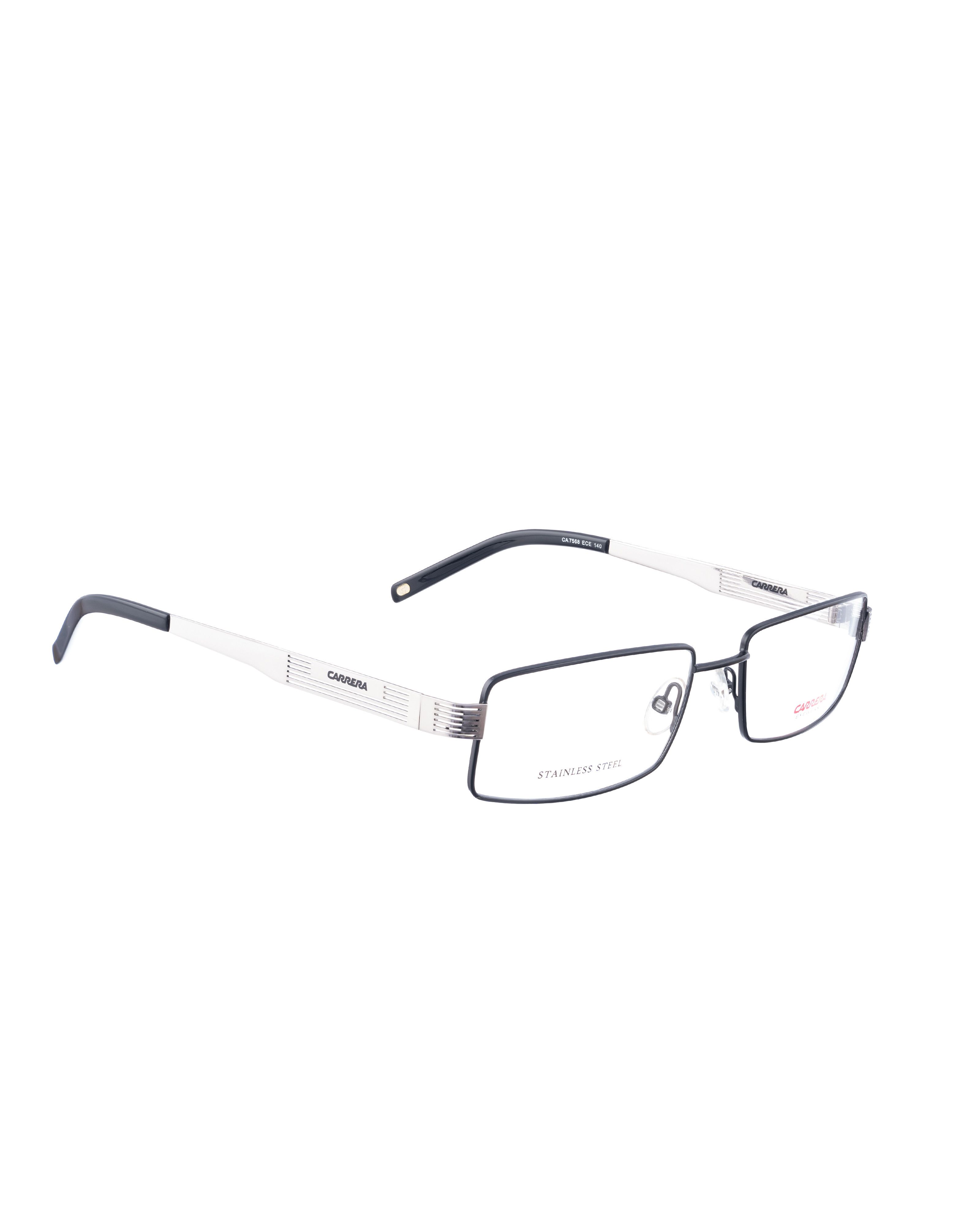 Carrera Carrera 00s Black Rectangular Glasses with Silver Temples Size ONE SIZE - 2 Thumbnail