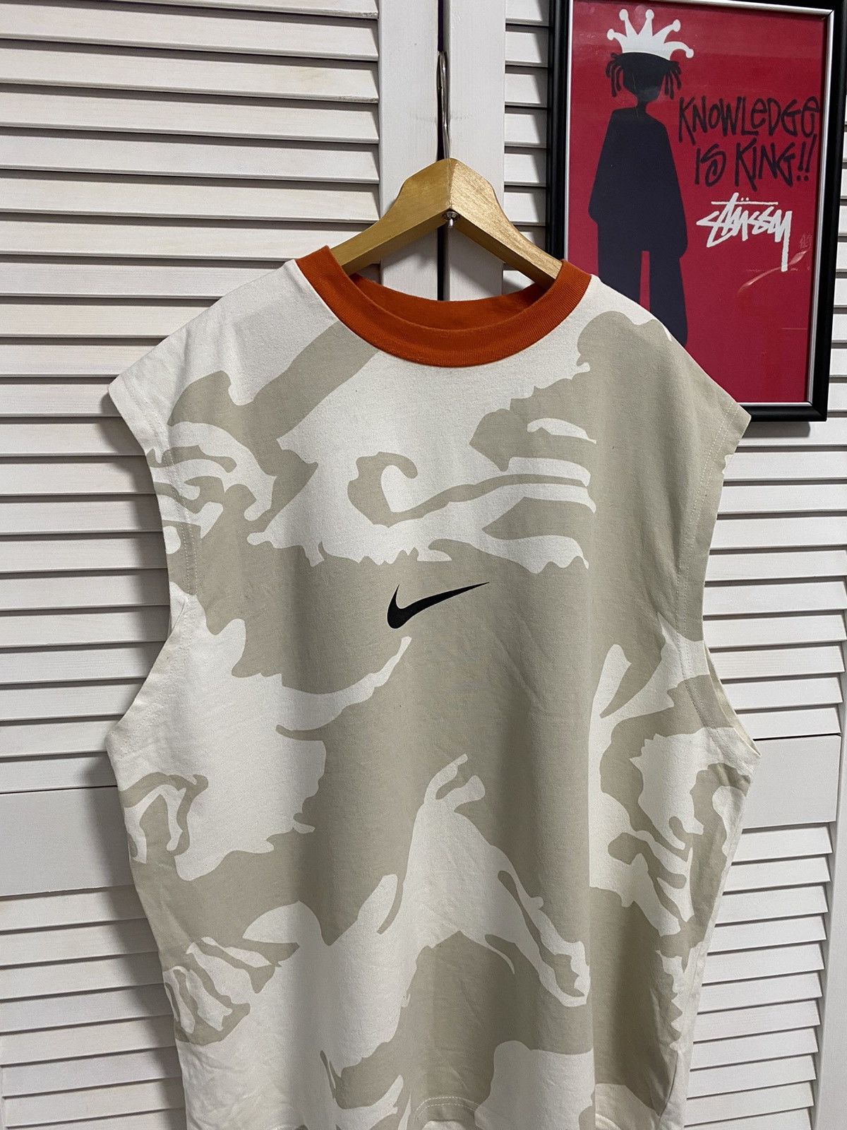 Nike × Vintage Vintage Sleeveless T Shirt Tee Nike Tank Top Camouflage KNVB Size US XL / EU 56 / 4 - 2 Thumbnail